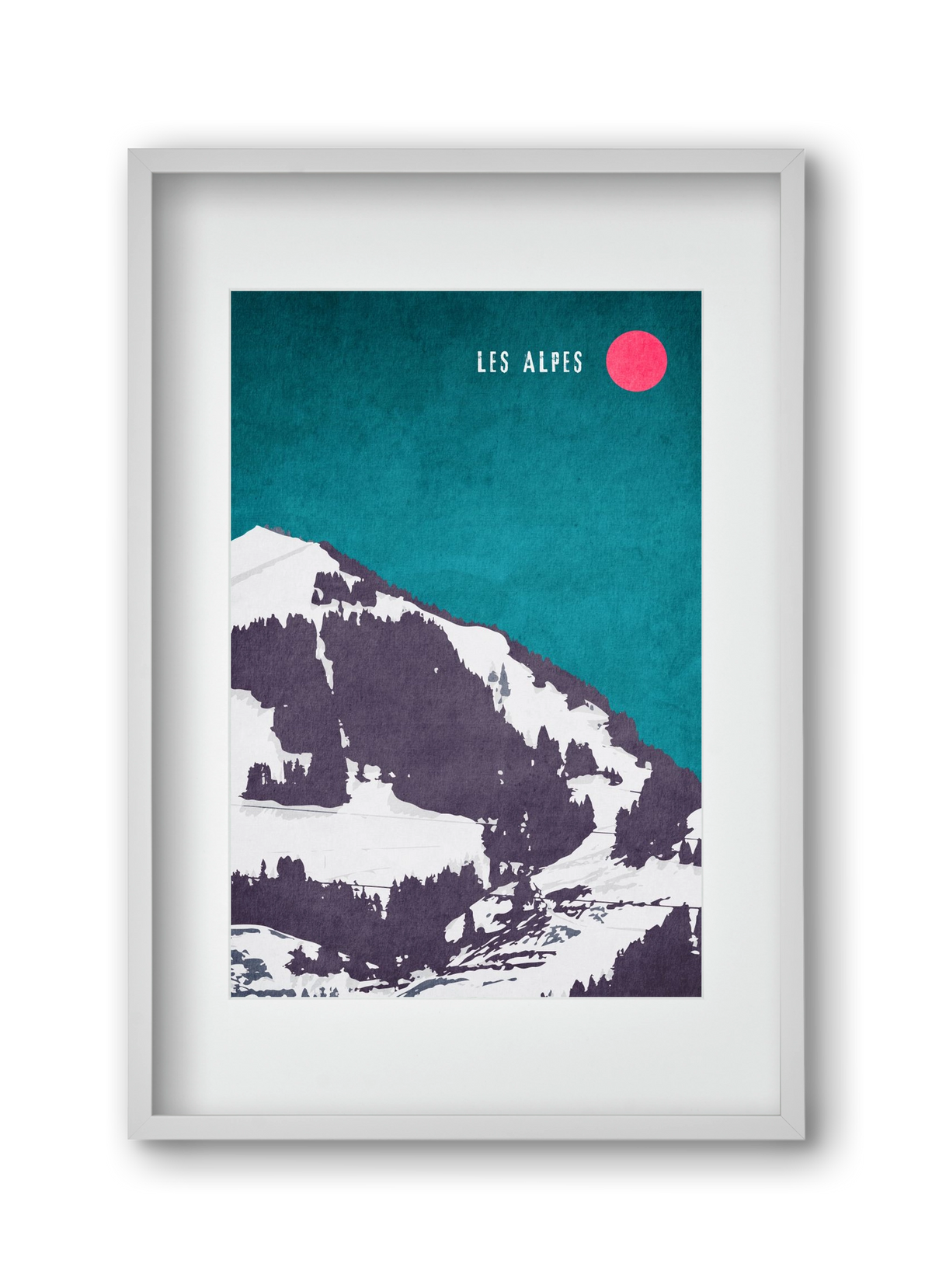 Les Alpes, 30x45 cm (20x30 cm), Fehér keret, paszpartuval