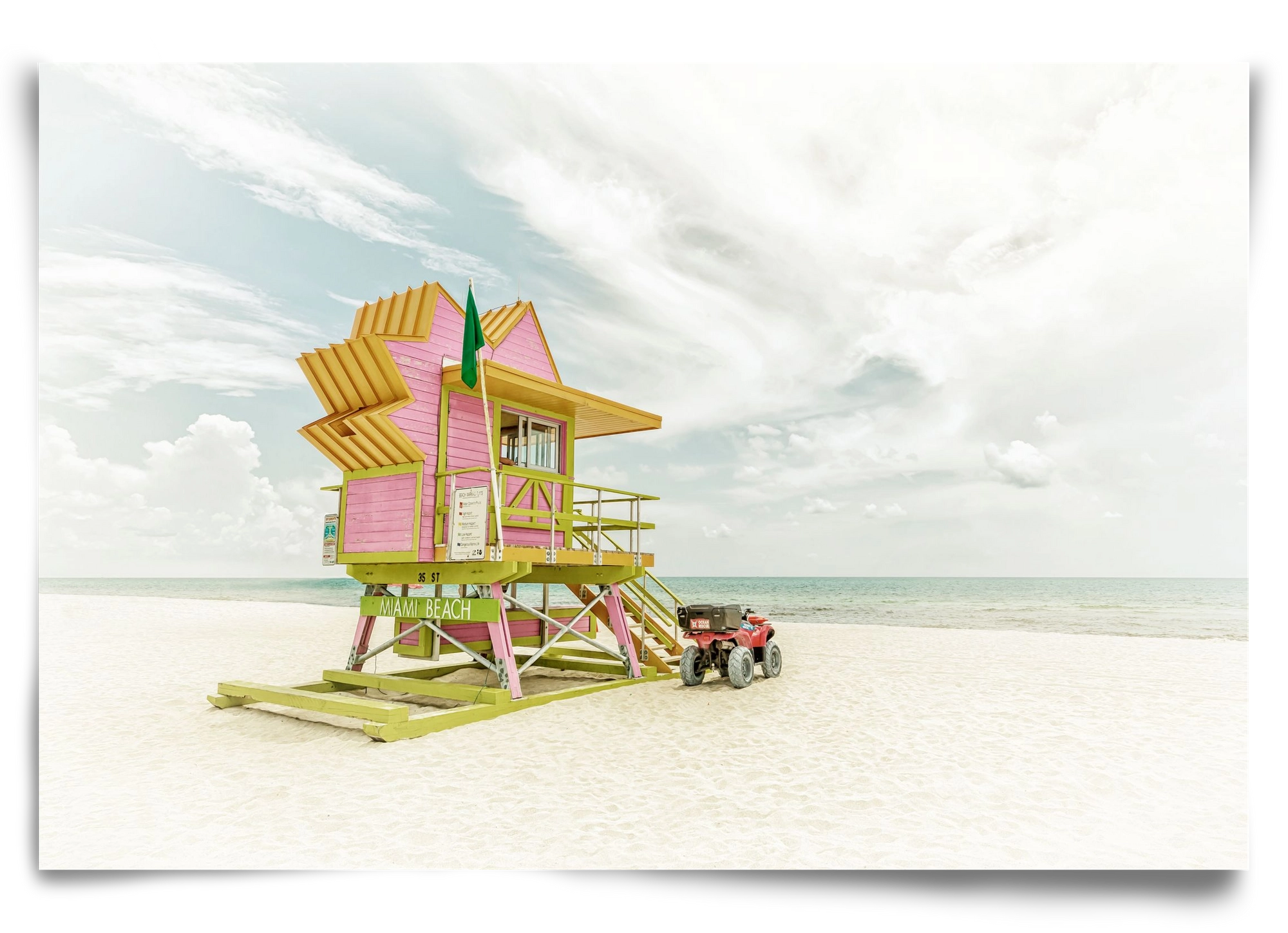Vintage MIAMI BEACH Florida Flair , 90x60 cm, Keret nélkül