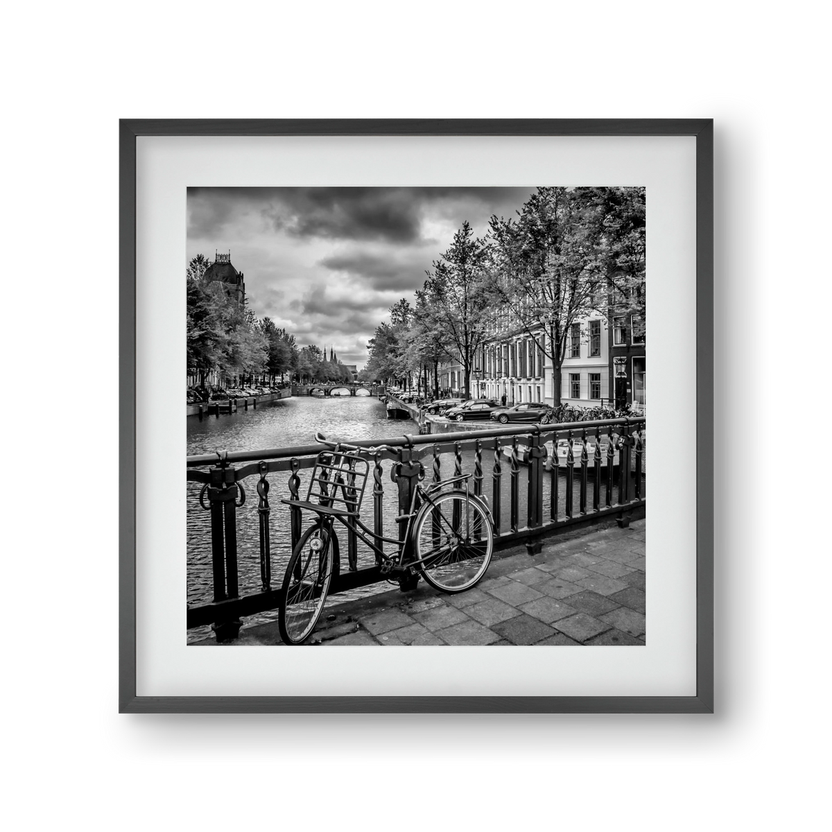 AMSTERDAM Emperors Canal, 30x30 cm (20x20 cm), Fekete keret, paszpartuval