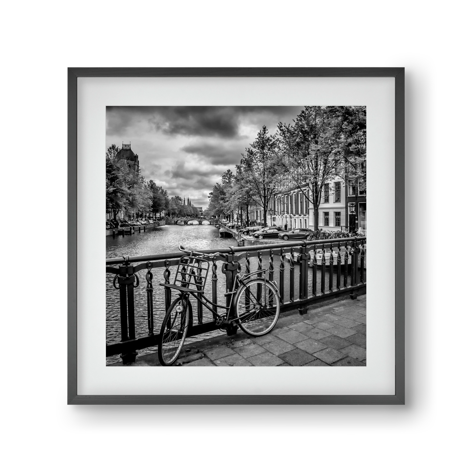 AMSTERDAM Emperors Canal, 30x30 cm (20x20 cm), Fekete keret, paszpartuval