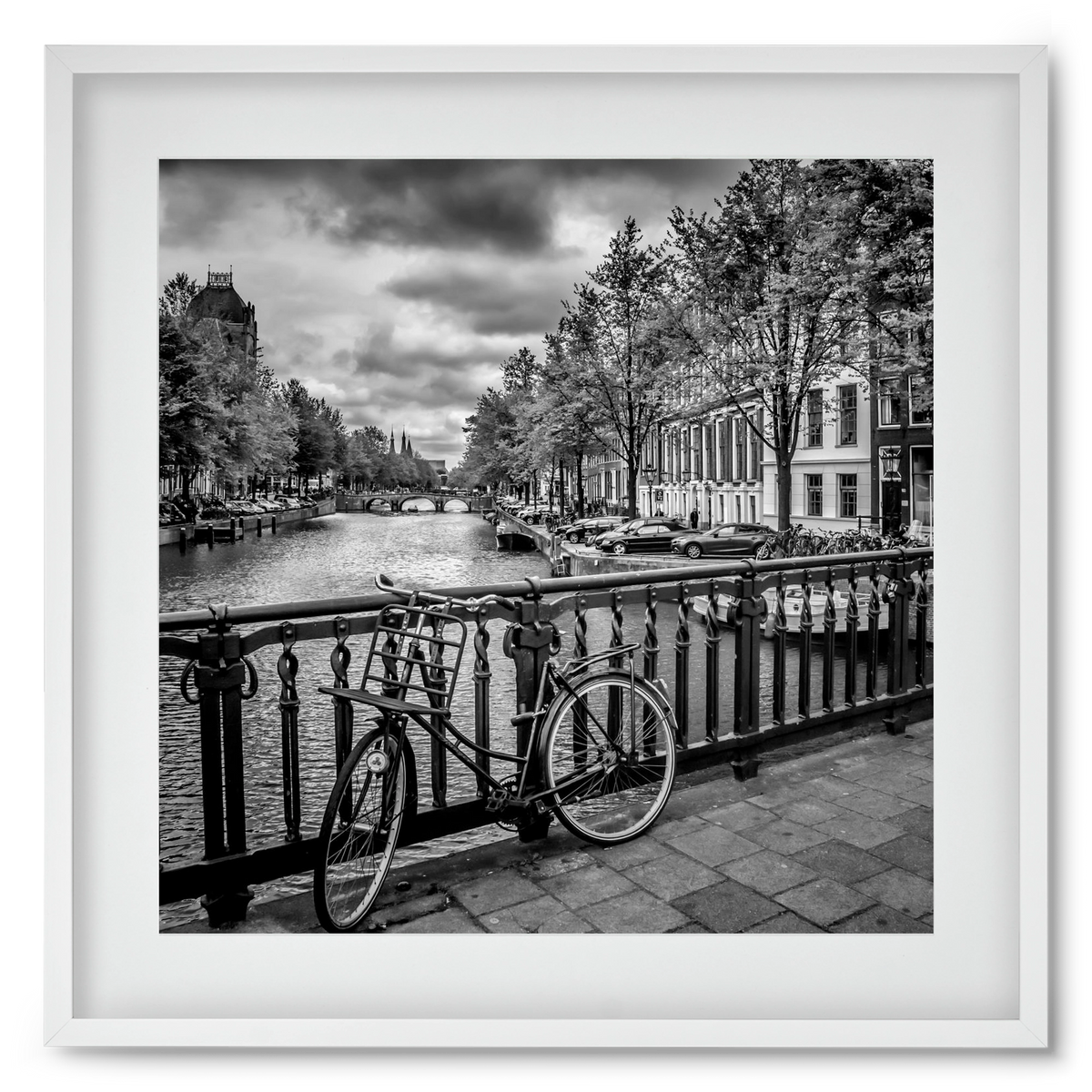 AMSTERDAM Emperors Canal, 50x50 cm (40x40 cm), Fehér keret, paszpartuval