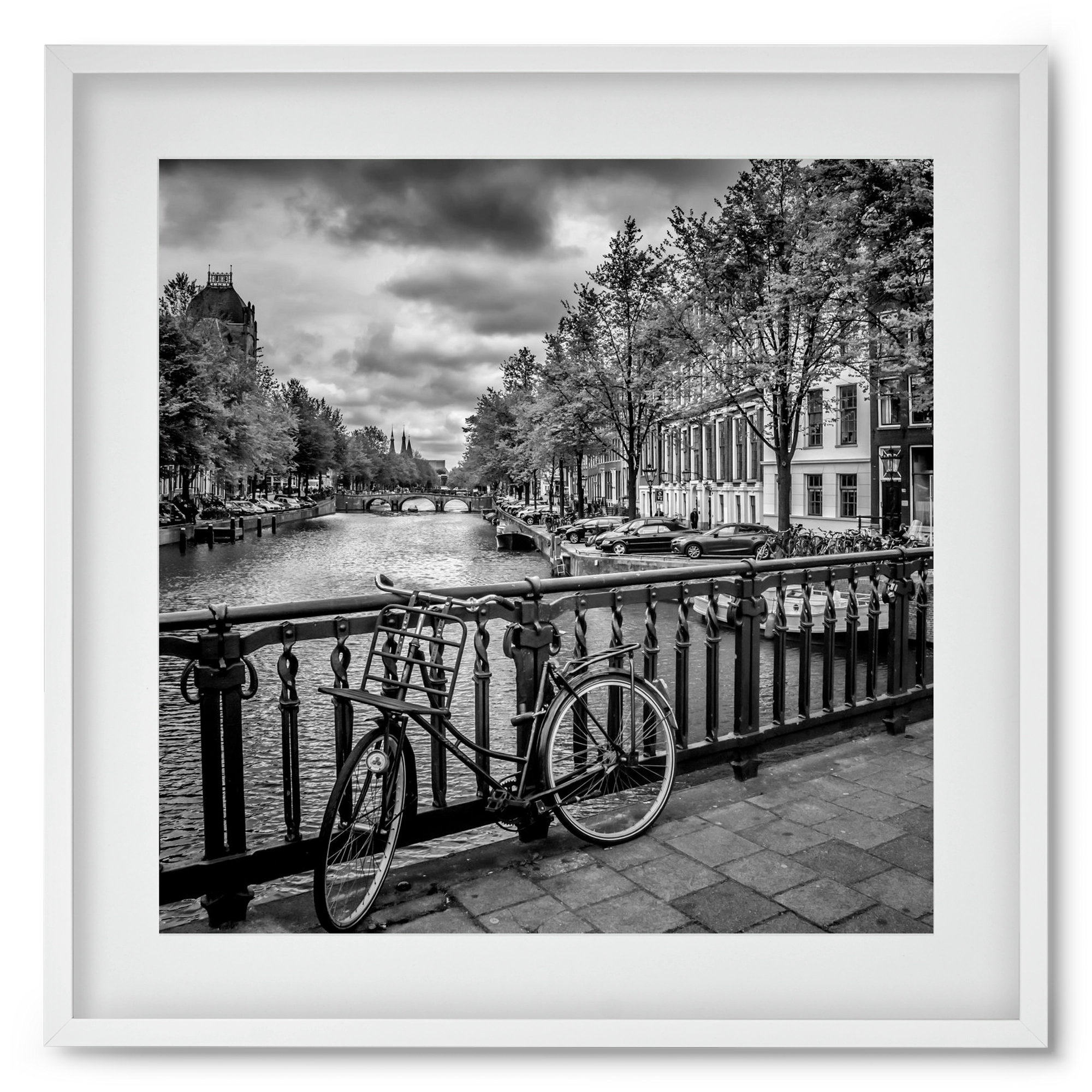 AMSTERDAM Emperors Canal, 50x50 cm (40x40 cm), Fehér keret, paszpartuval