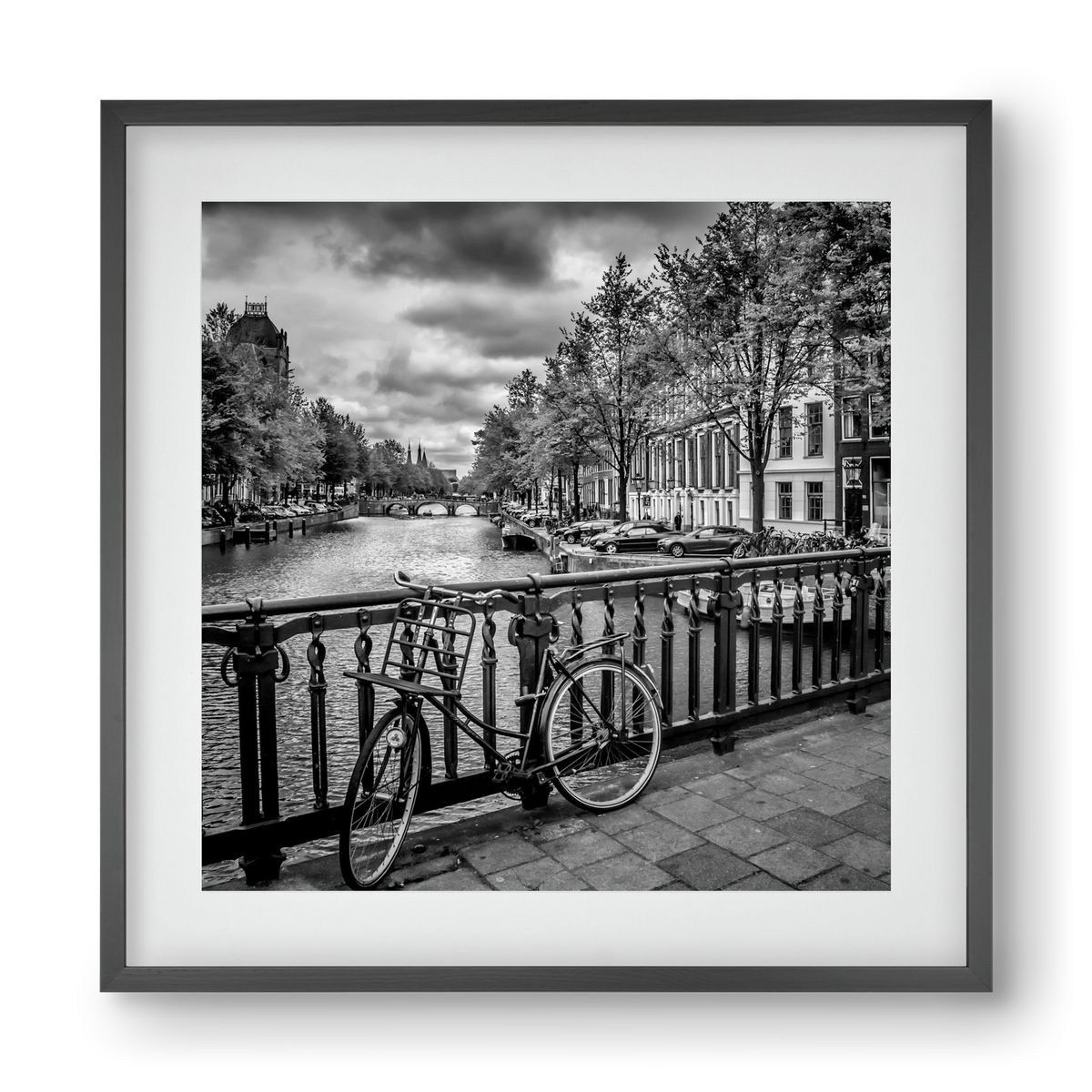 AMSTERDAM Emperors Canal, 40x40 cm (30x30 cm), Fekete keret, paszpartuval