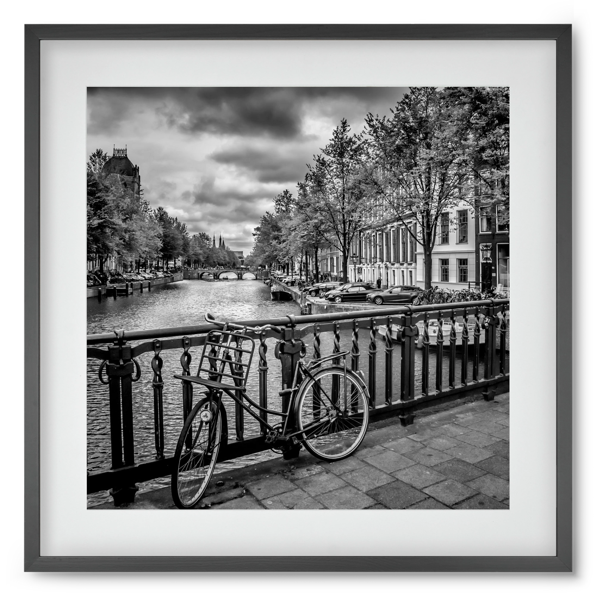 AMSTERDAM Emperors Canal, 50x50 cm (40x40 cm), Fekete keret, paszpartuval