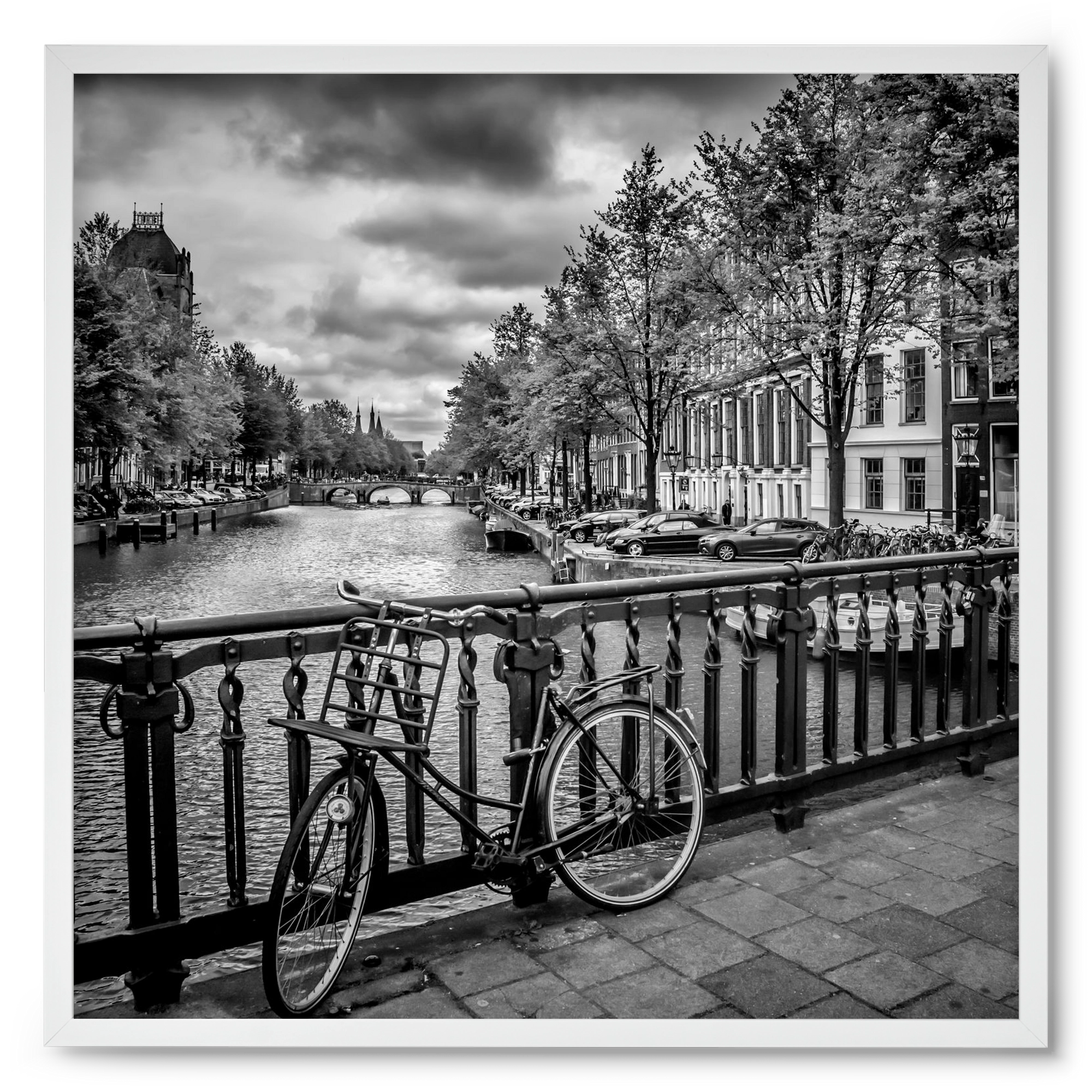 AMSTERDAM Emperors Canal, 50x50 cm (50x50 cm), Fehér keret