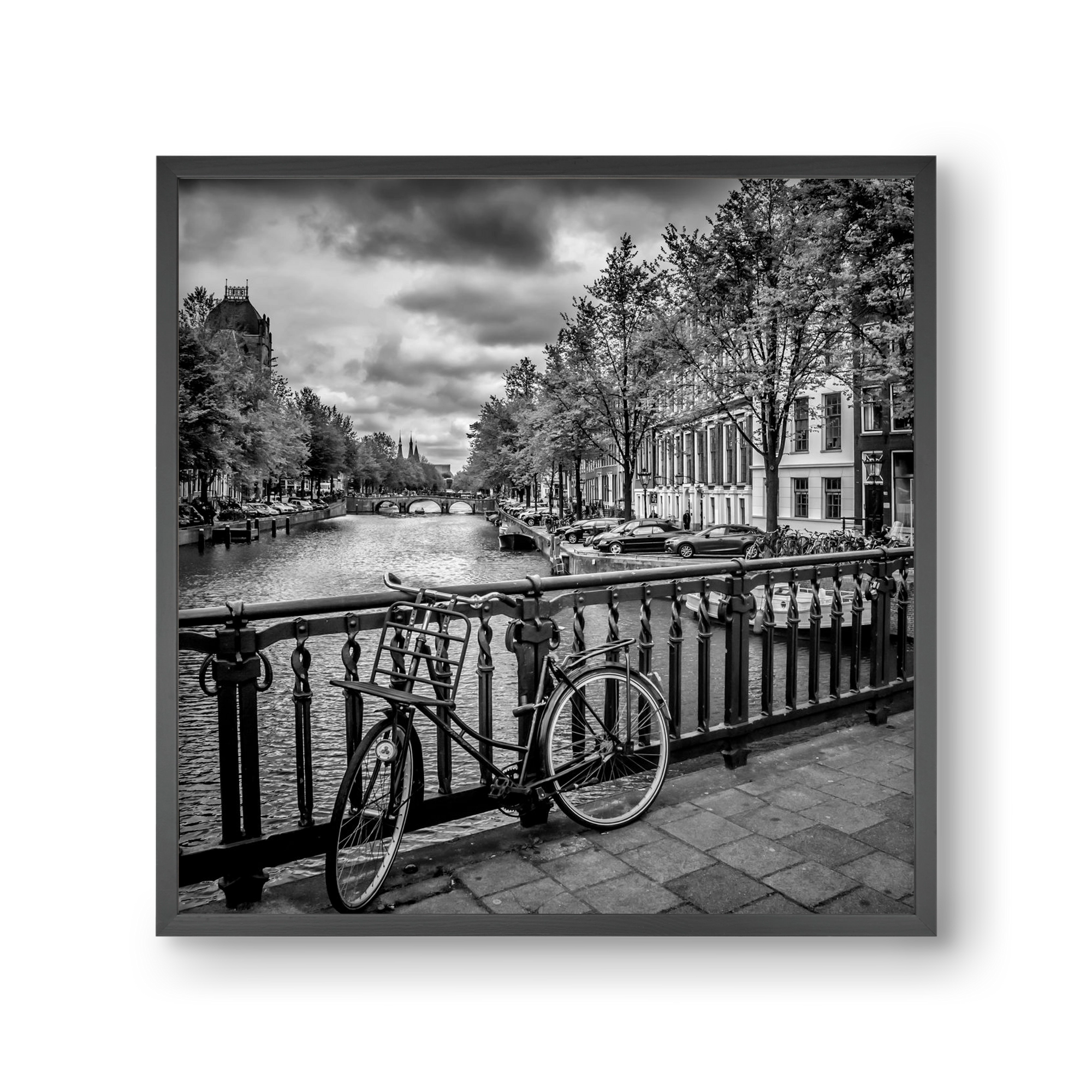 AMSTERDAM Emperors Canal, 30x30 cm (30x30 cm), Fekete keret