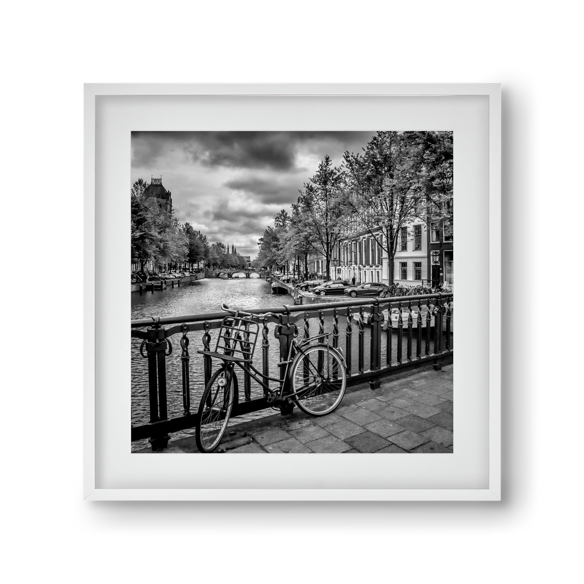 AMSTERDAM Emperors Canal, 30x30 cm (20x20 cm), Fehér keret, paszpartuval