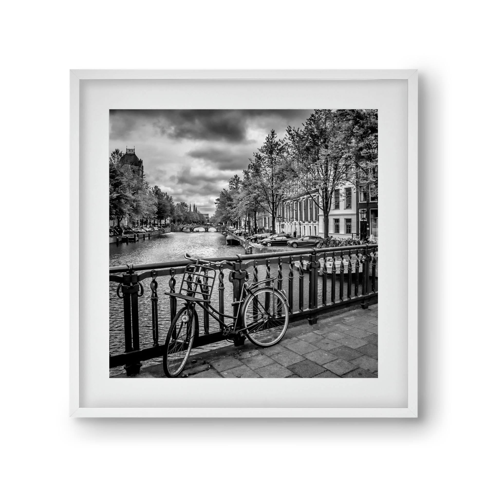 AMSTERDAM Emperors Canal, 30x30 cm (20x20 cm), Fehér keret, paszpartuval