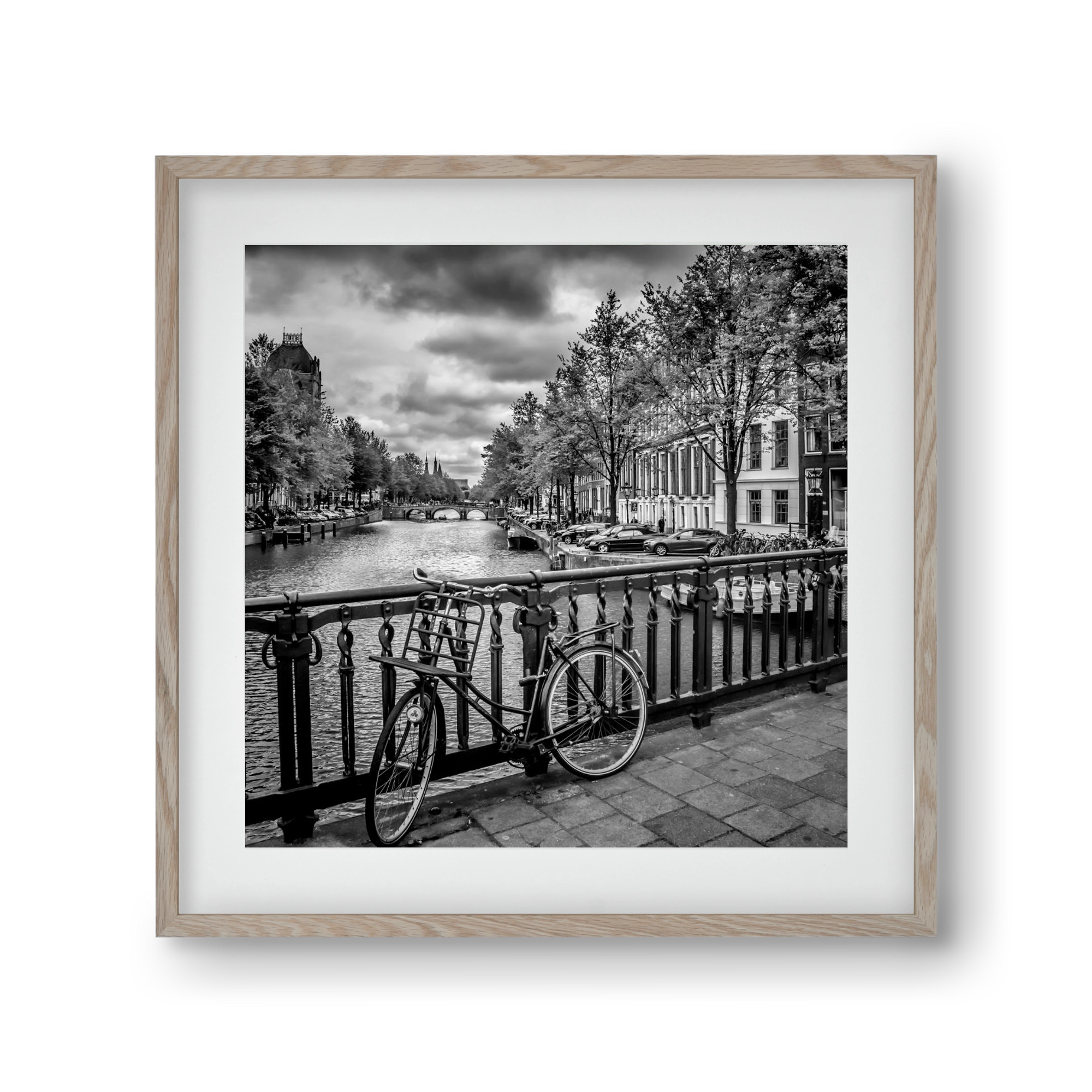 AMSTERDAM Emperors Canal, 30x30 cm (20x20 cm), Tölgy keret, paszpartuval