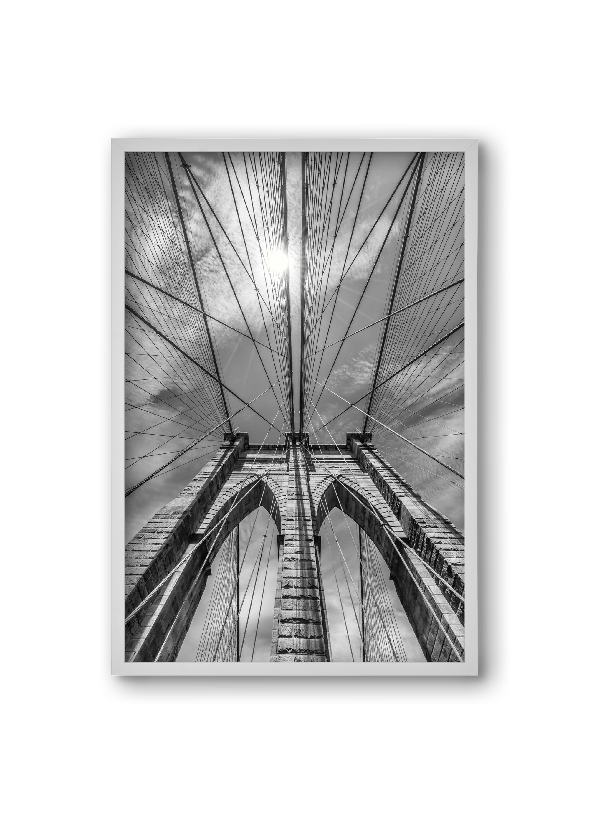 NEW YORK CITY Brooklyn Bridge in Detail , 20x30 cm (20x30 cm), Fehér keret
