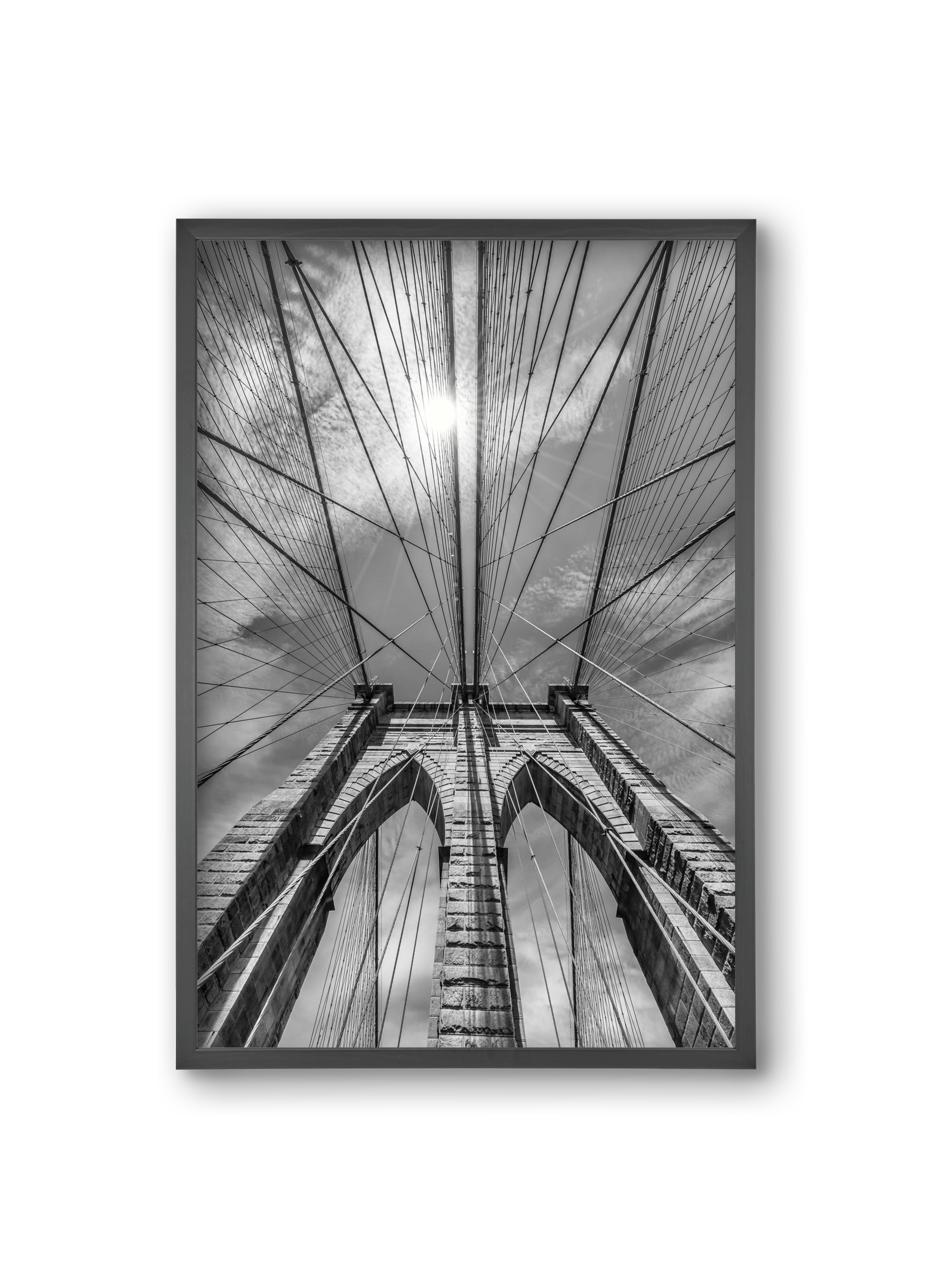 NEW YORK CITY Brooklyn Bridge in Detail , 20x30 cm (20x30 cm), Fekete keret