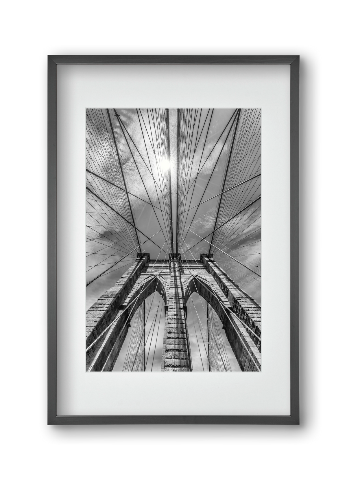 NEW YORK CITY Brooklyn Bridge in Detail , 30x45 cm (20x30 cm), Fekete keret, paszpartuval