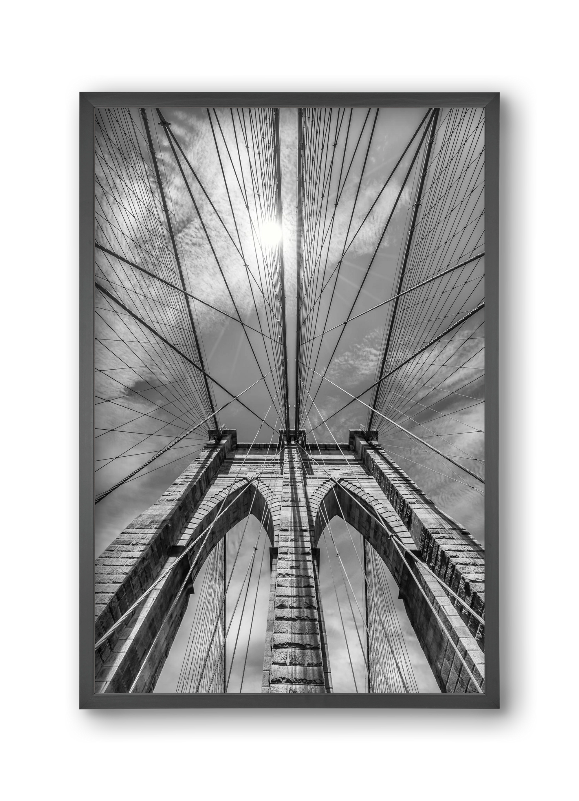 NEW YORK CITY Brooklyn Bridge in Detail , 30x45 cm (30x45 cm), Fekete keret