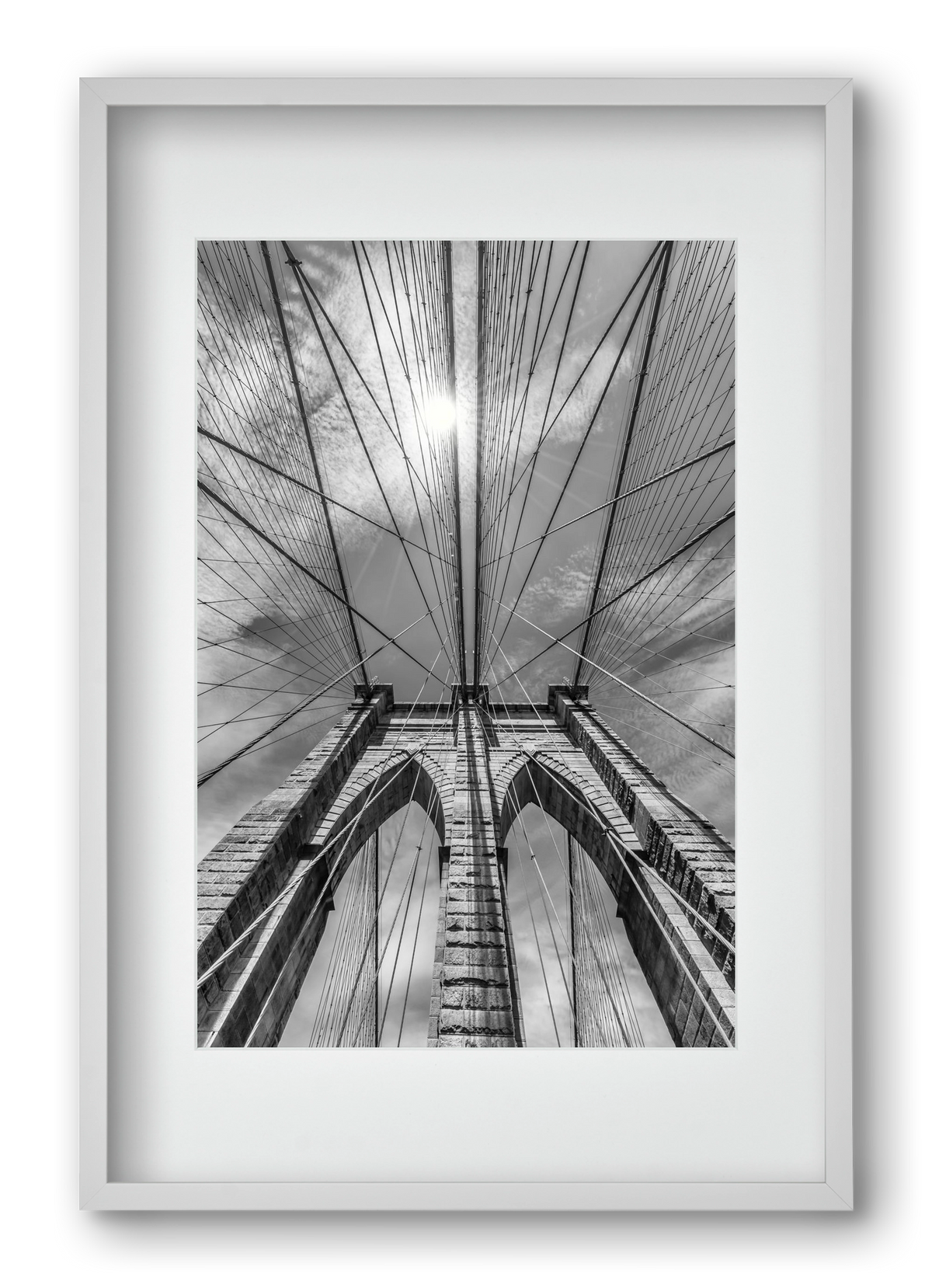 NEW YORK CITY Brooklyn Bridge in Detail , 40x60 cm (30x45 cm), Fehér keret, paszpartuval