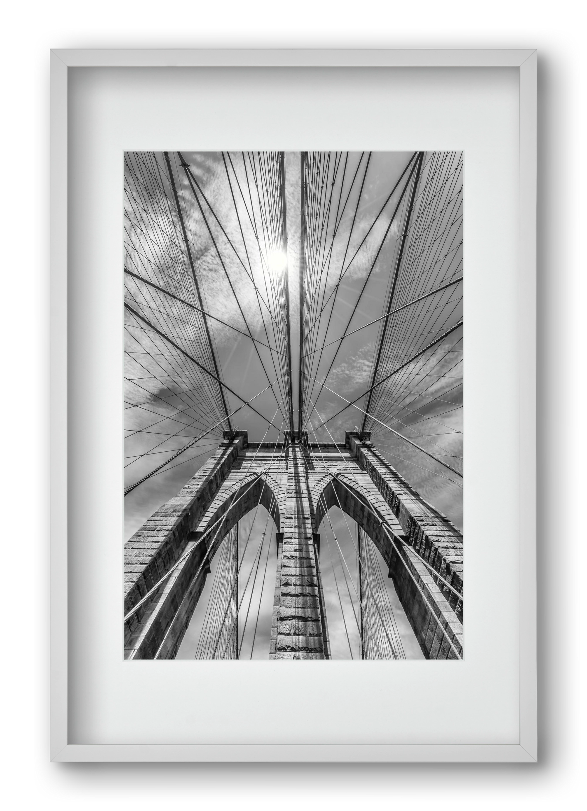 NEW YORK CITY Brooklyn Bridge in Detail , 40x60 cm (30x45 cm), Fehér keret, paszpartuval