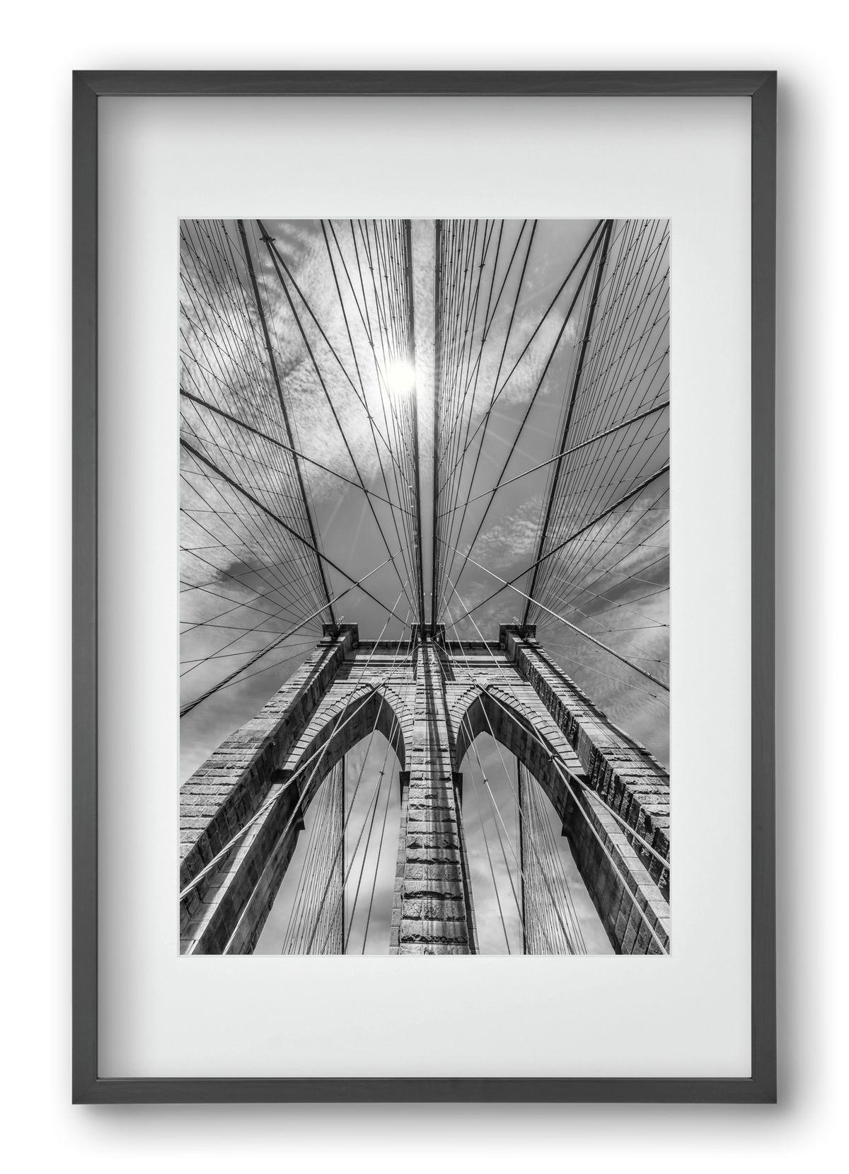 NEW YORK CITY Brooklyn Bridge in Detail , 40x60 cm (30x45 cm), Fekete keret, paszpartuval
