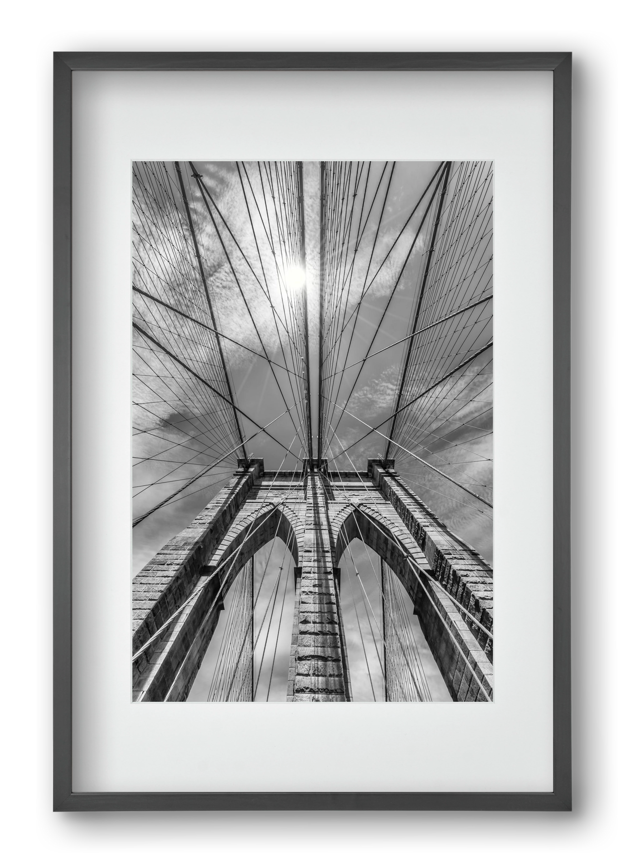 NEW YORK CITY Brooklyn Bridge in Detail , 40x60 cm (30x45 cm), Fekete keret, paszpartuval