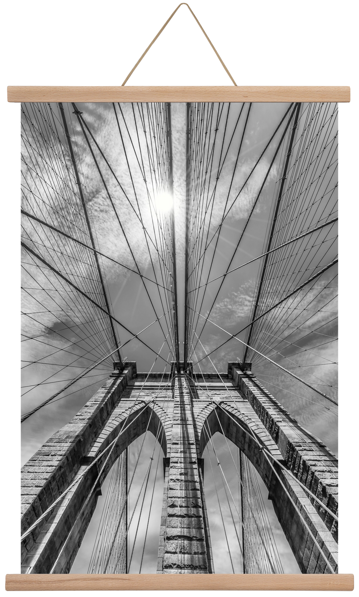 NEW YORK CITY Brooklyn Bridge in Detail , 40x60 cm (40x60 cm), Tölgy akasztó