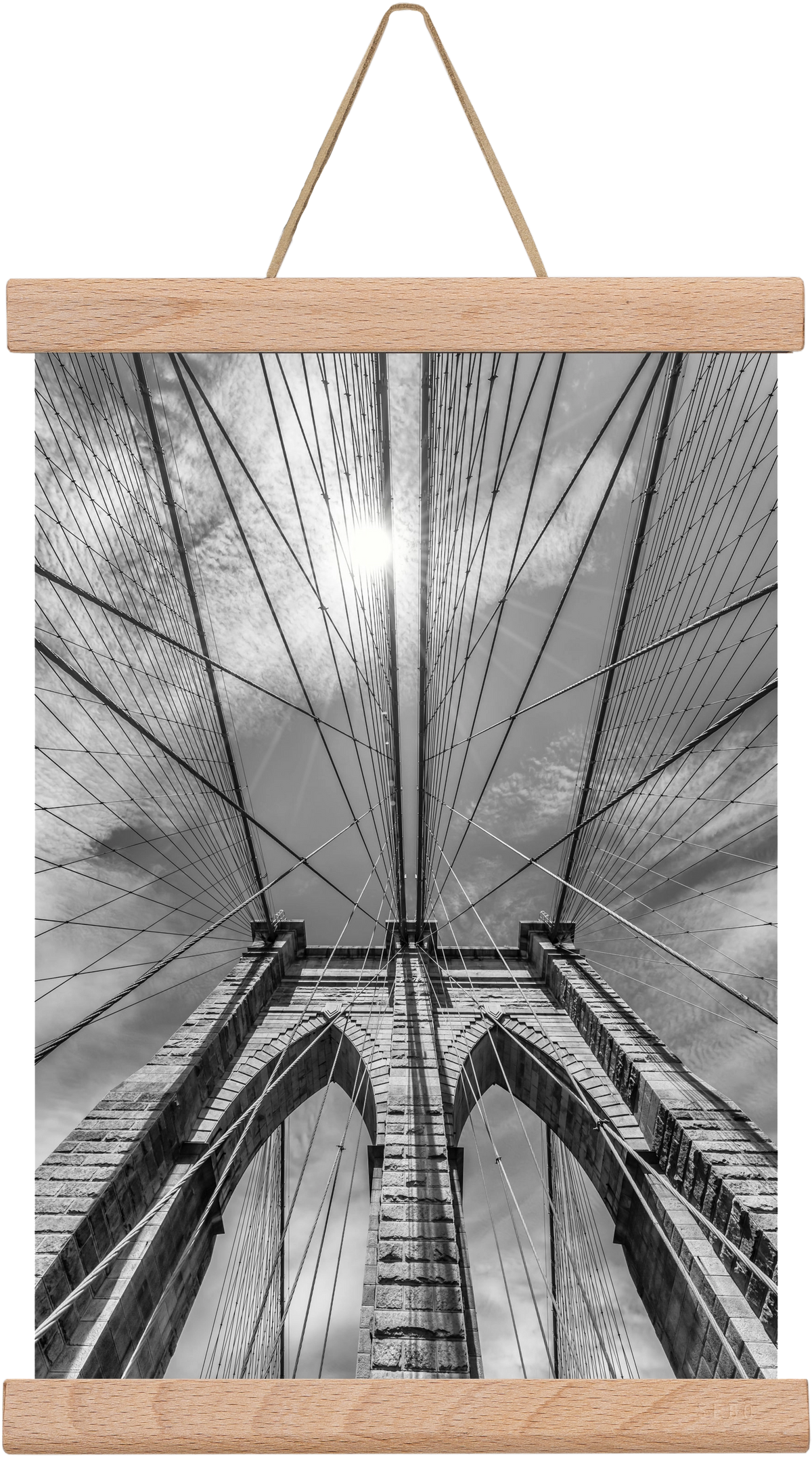 NEW YORK CITY Brooklyn Bridge in Detail , 20x30 cm (20x30 cm), Tölgy akasztó