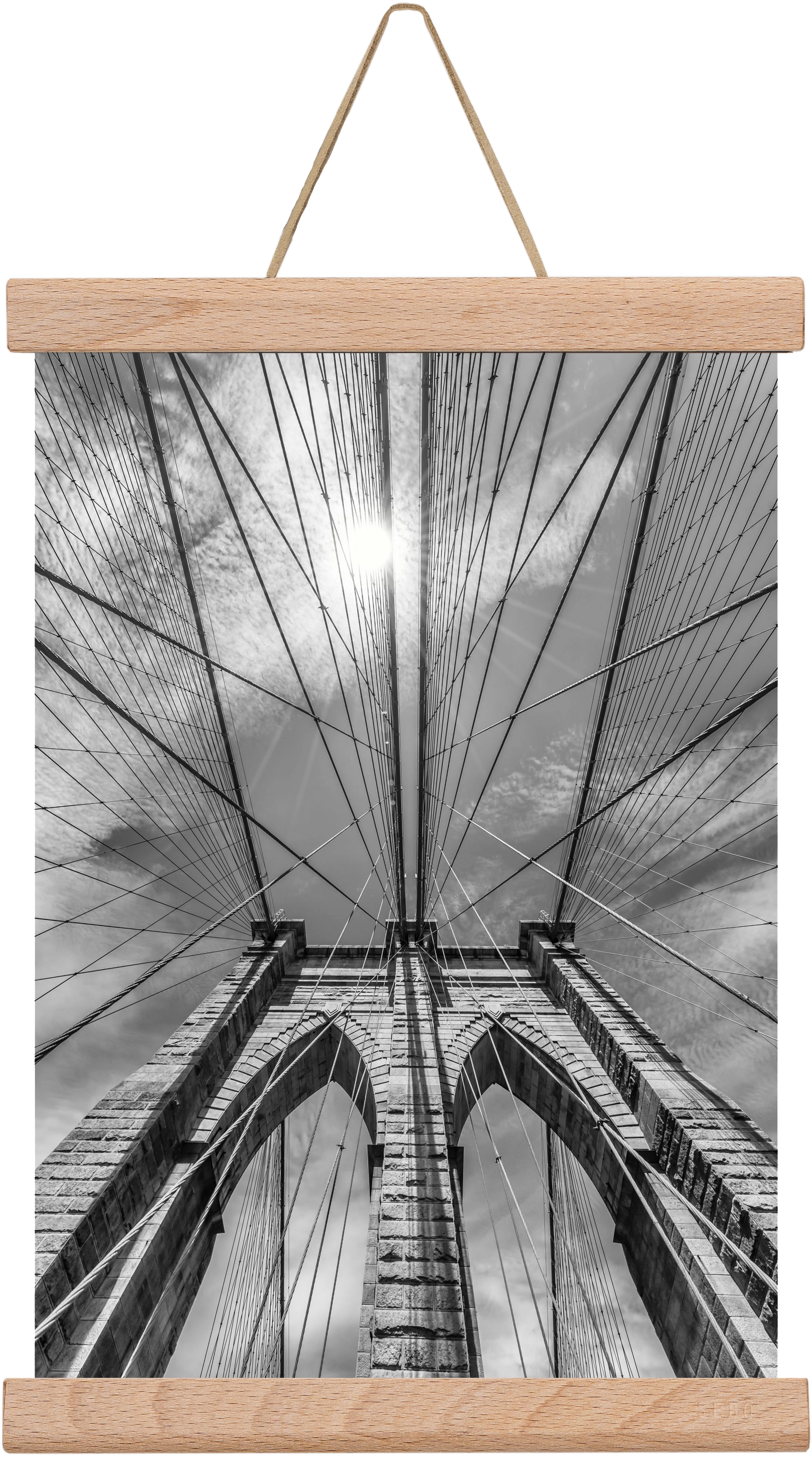 NEW YORK CITY Brooklyn Bridge in Detail , 20x30 cm (20x30 cm), Tölgy akasztó