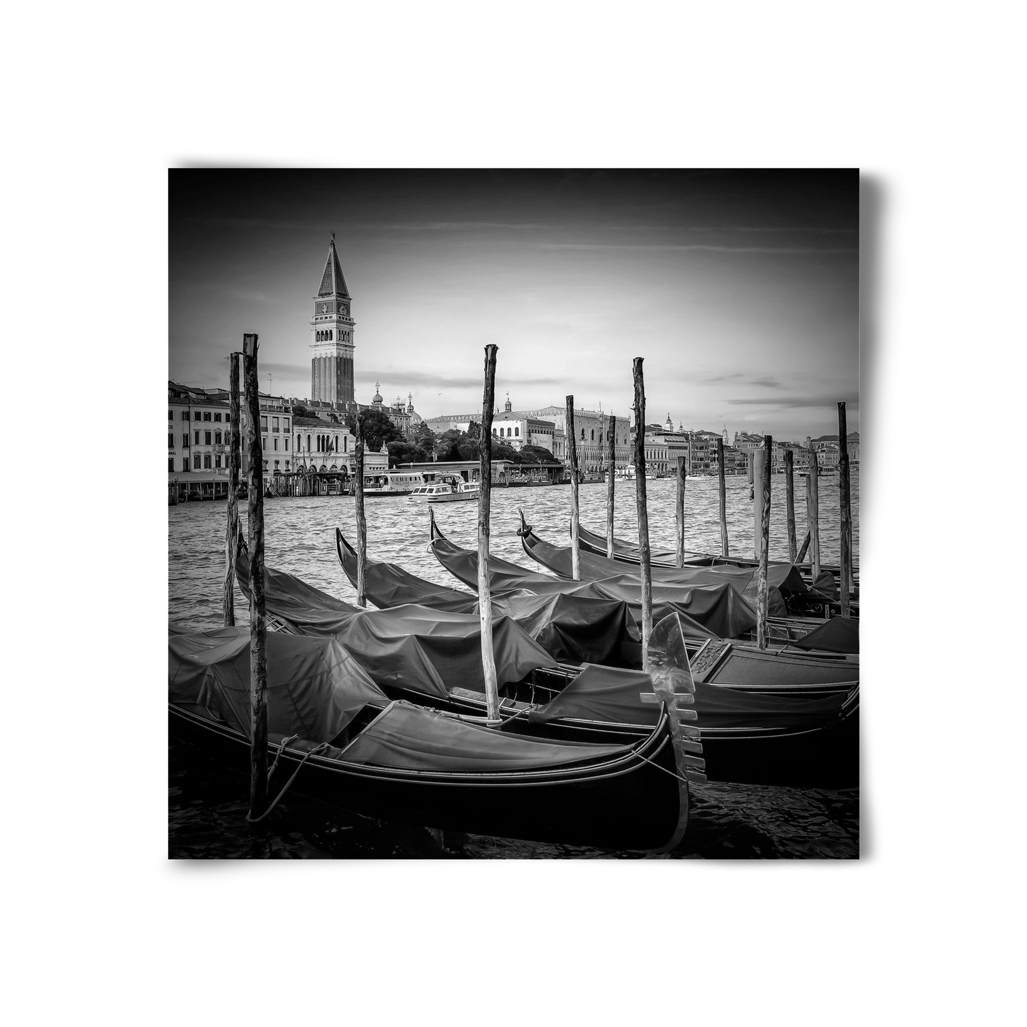 VENICE Grand Canal and St Mark's Campanile | Monochrome, 30x30 cm, Keret nélkül