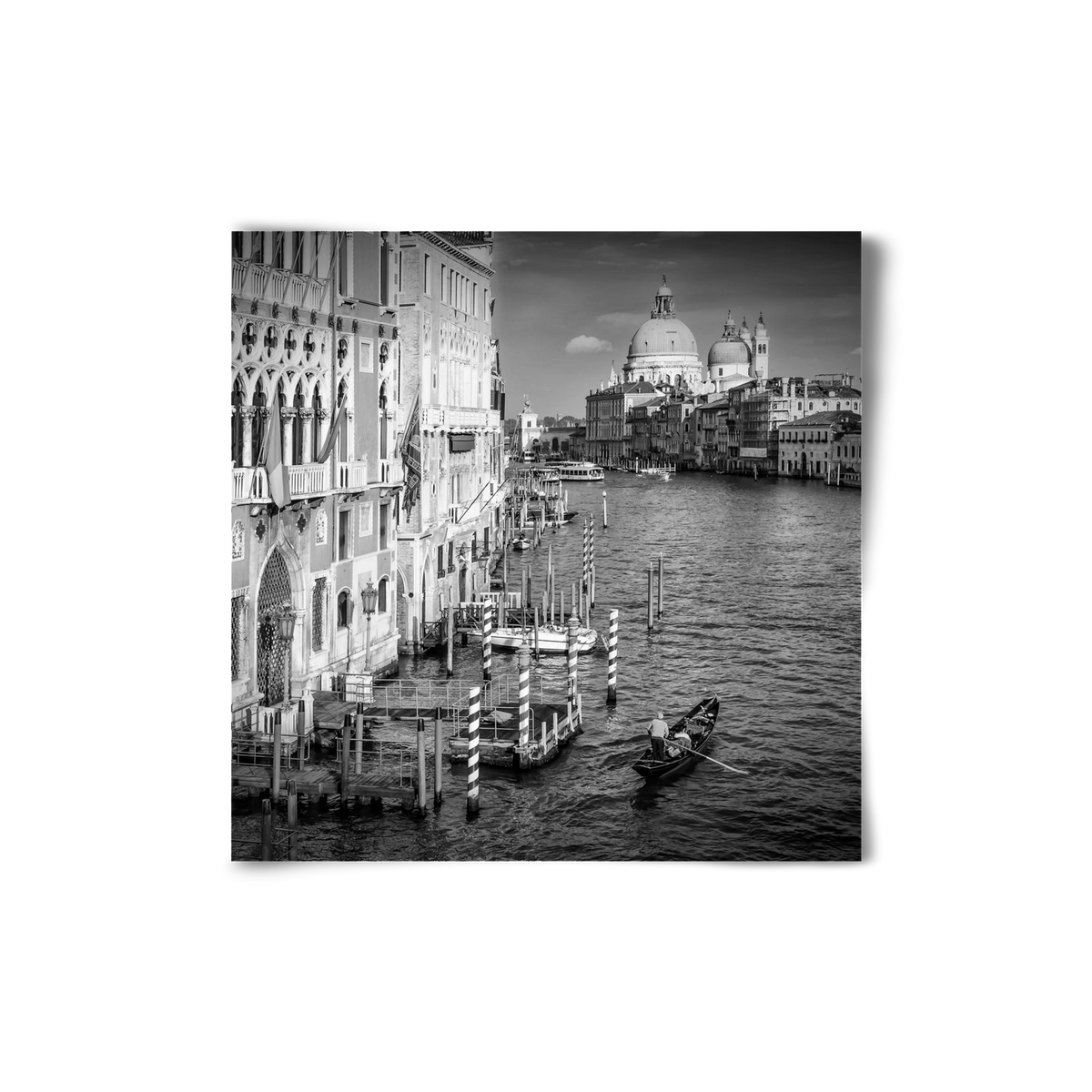VENICE Canal Grande & Santa Maria della Salute | Monochrome, 20x20 cm, Keret nélkül