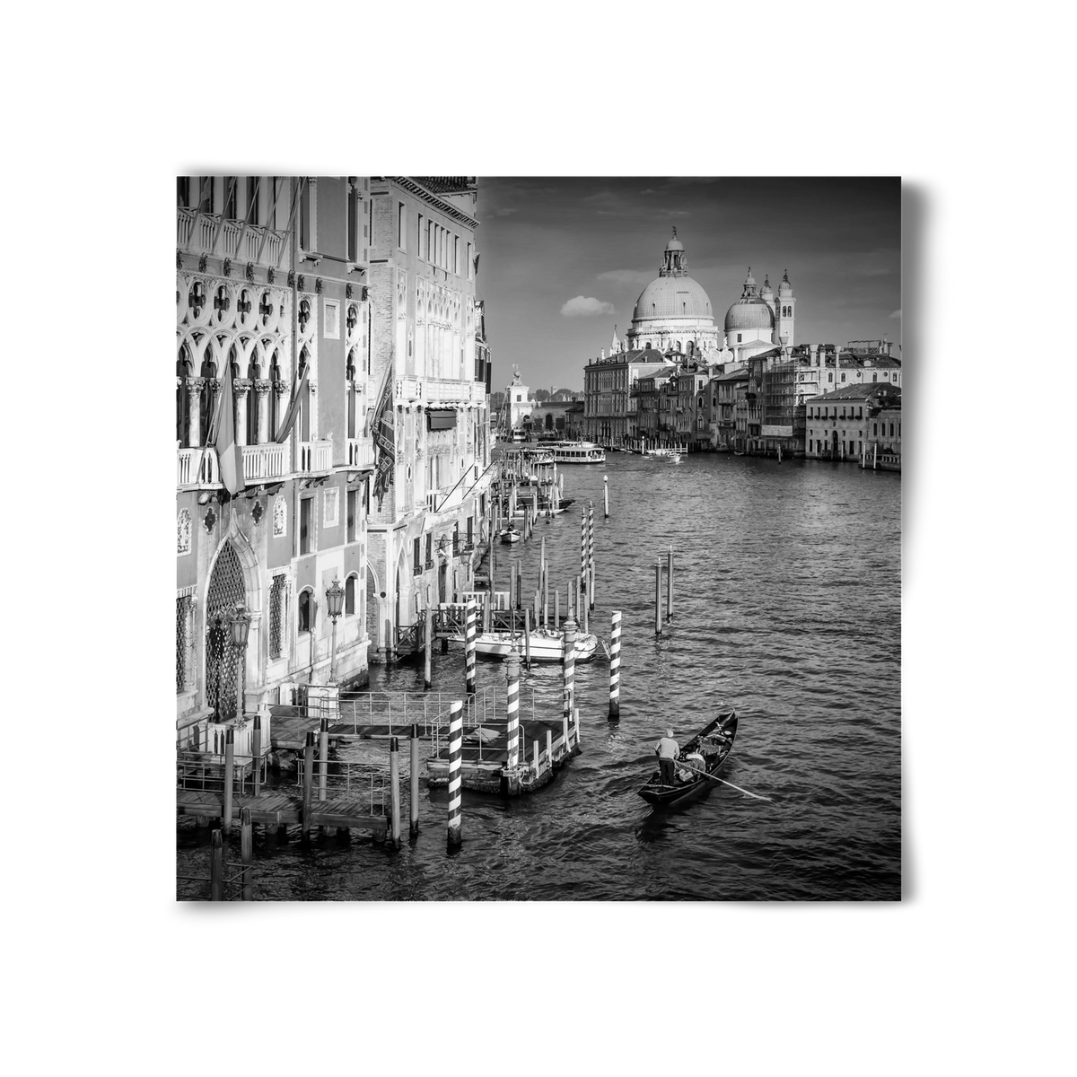 VENICE Canal Grande & Santa Maria della Salute | Monochrome, 30x30 cm, Keret nélkül