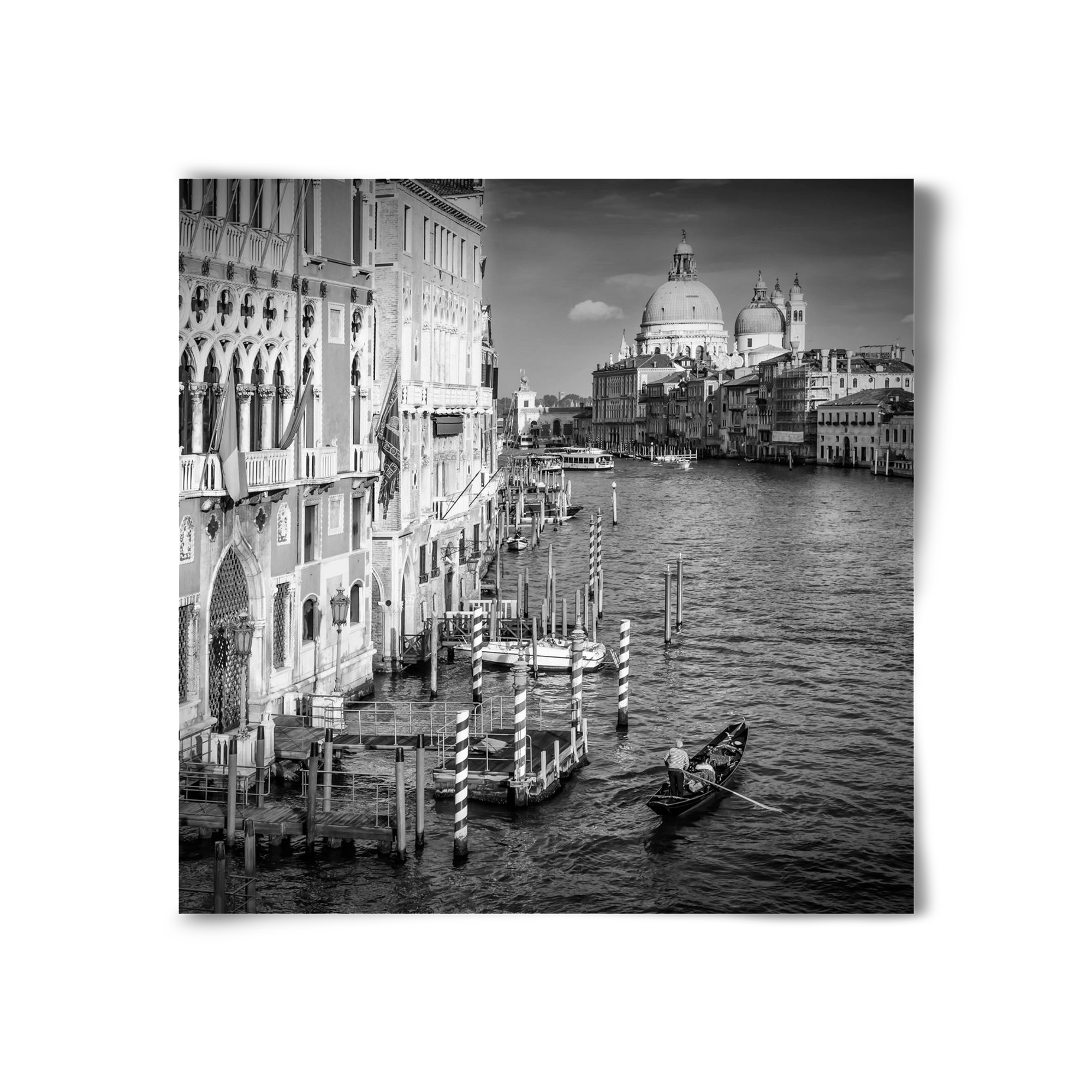 VENICE Canal Grande & Santa Maria della Salute | Monochrome, 30x30 cm, Keret nélkül