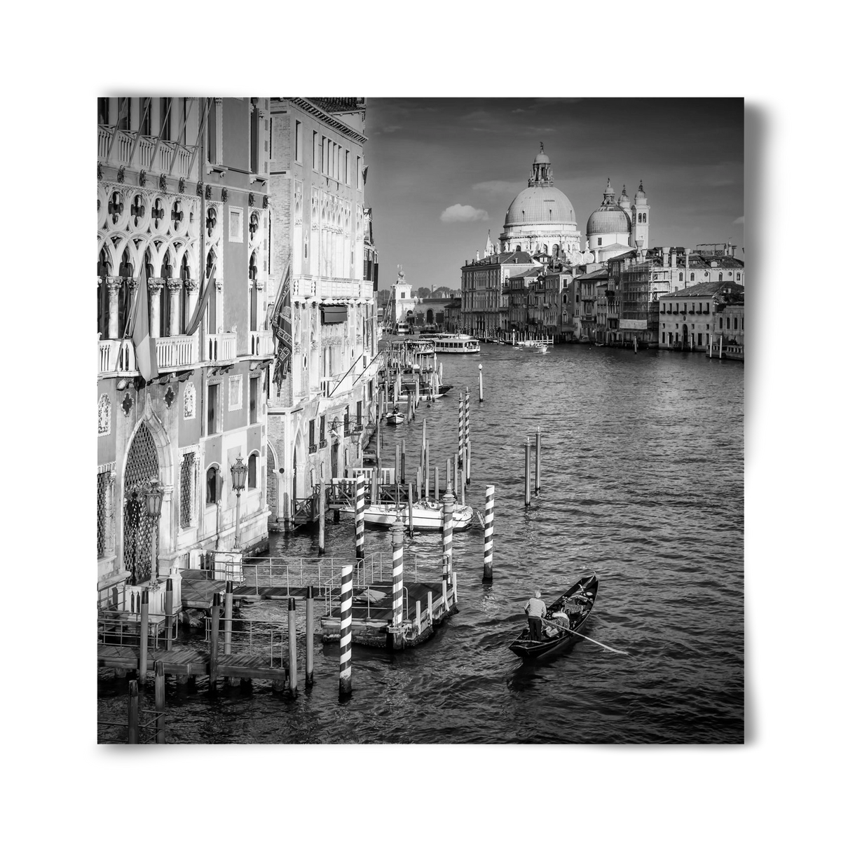 VENICE Canal Grande & Santa Maria della Salute | Monochrome, 40x40 cm, Keret nélkül