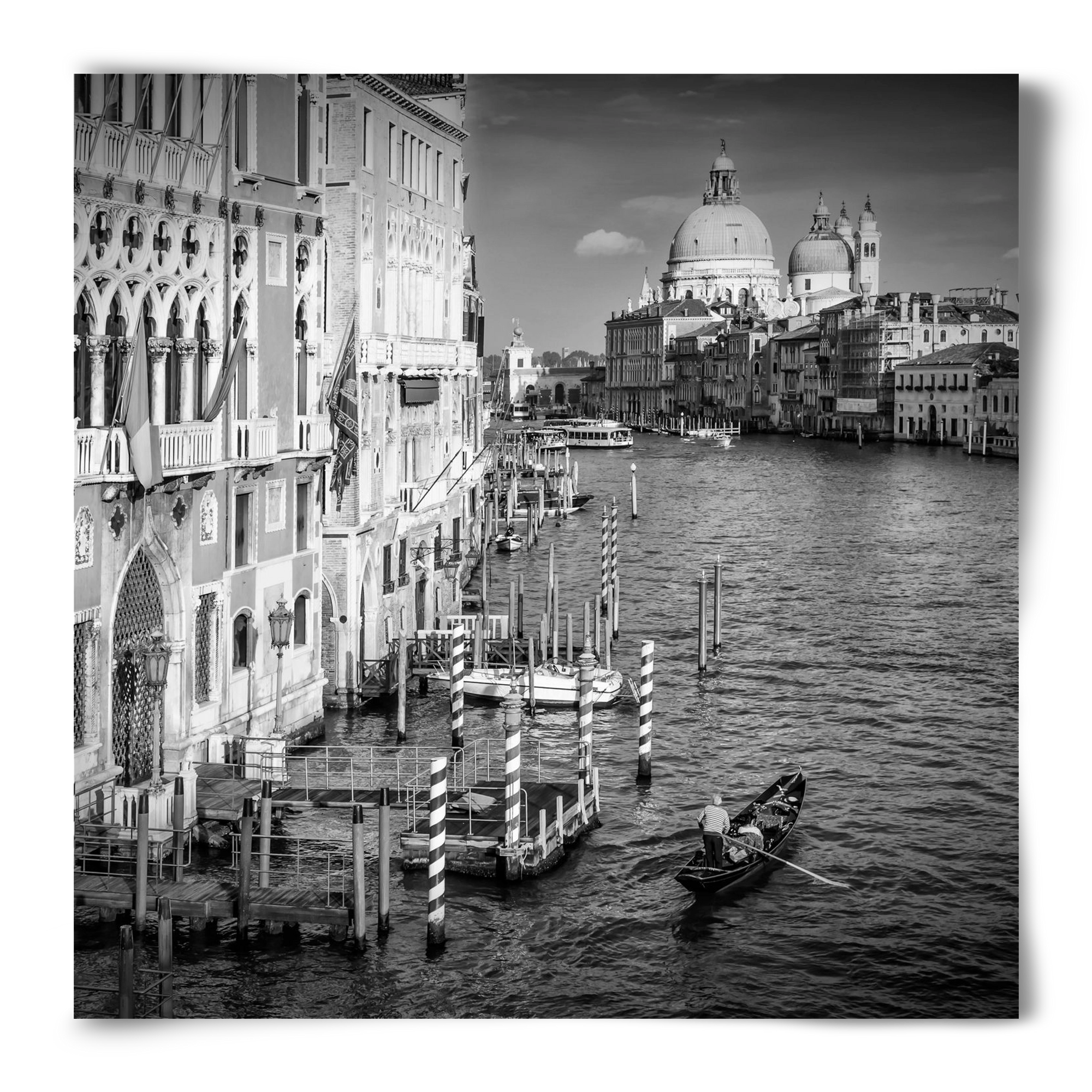 VENICE Canal Grande & Santa Maria della Salute | Monochrome, 50x50 cm, Keret nélkül