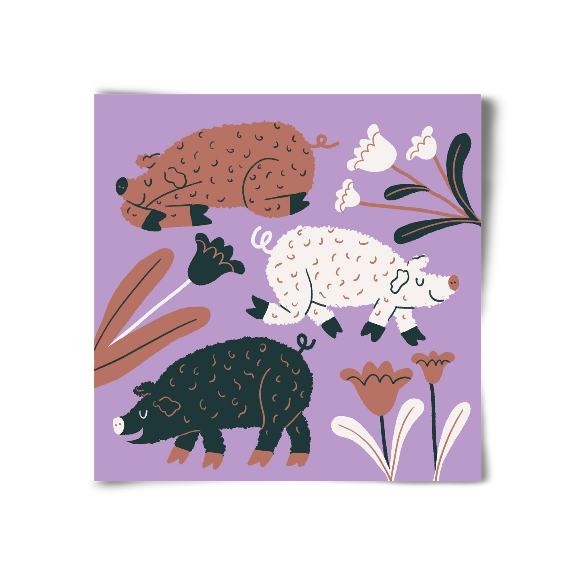 Mangalicák, 30x30 cm, Keret nélkül