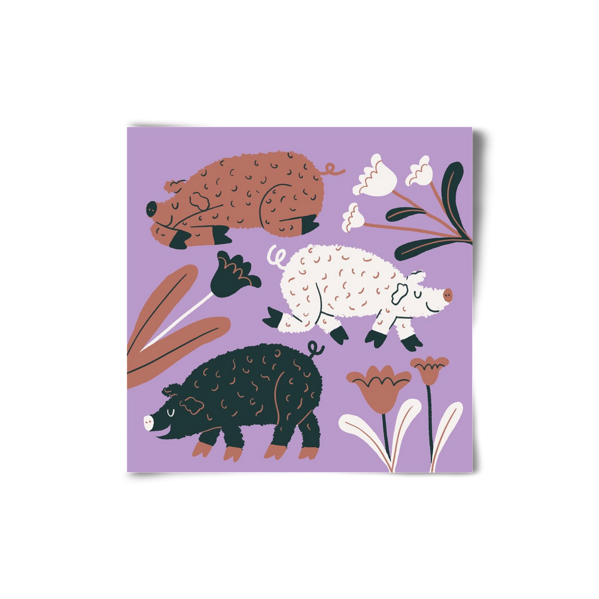 Mangalicák, 20x20 cm, Keret nélkül