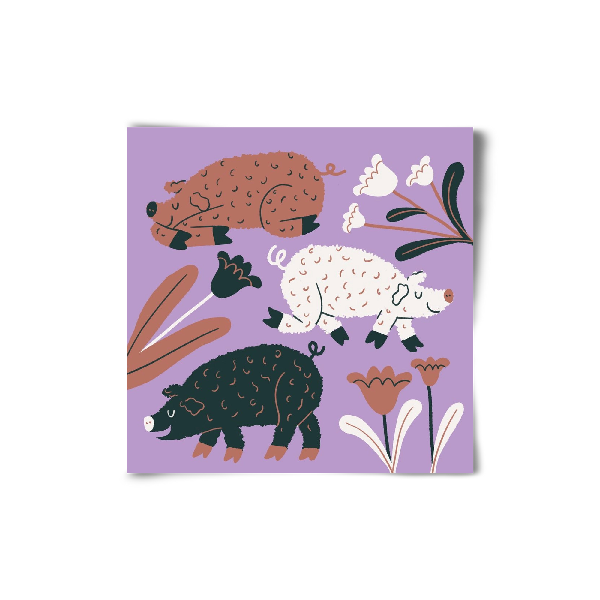 Mangalicák, 20x20 cm, Keret nélkül