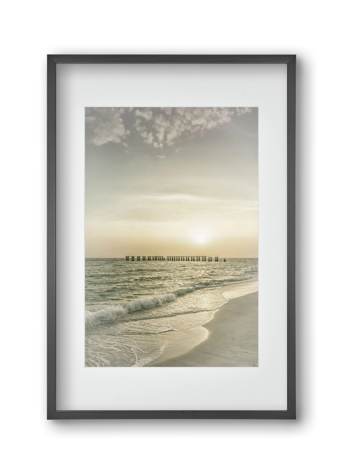Gasparilla Island Sunset | Vintage, 30x45 cm (20x30 cm), Fekete keret, paszpartuval