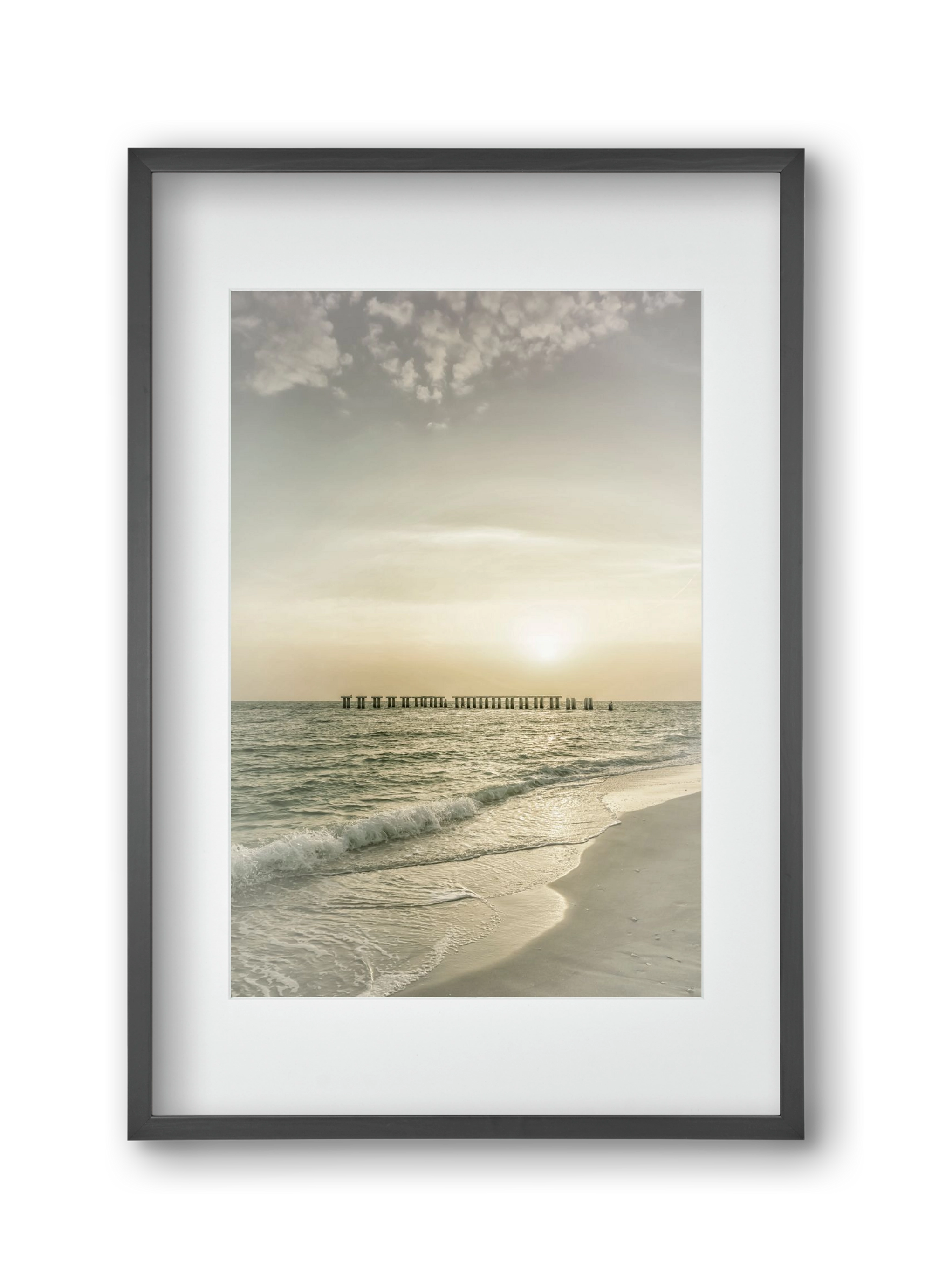 Gasparilla Island Sunset | Vintage, 30x45 cm (20x30 cm), Fekete keret, paszpartuval