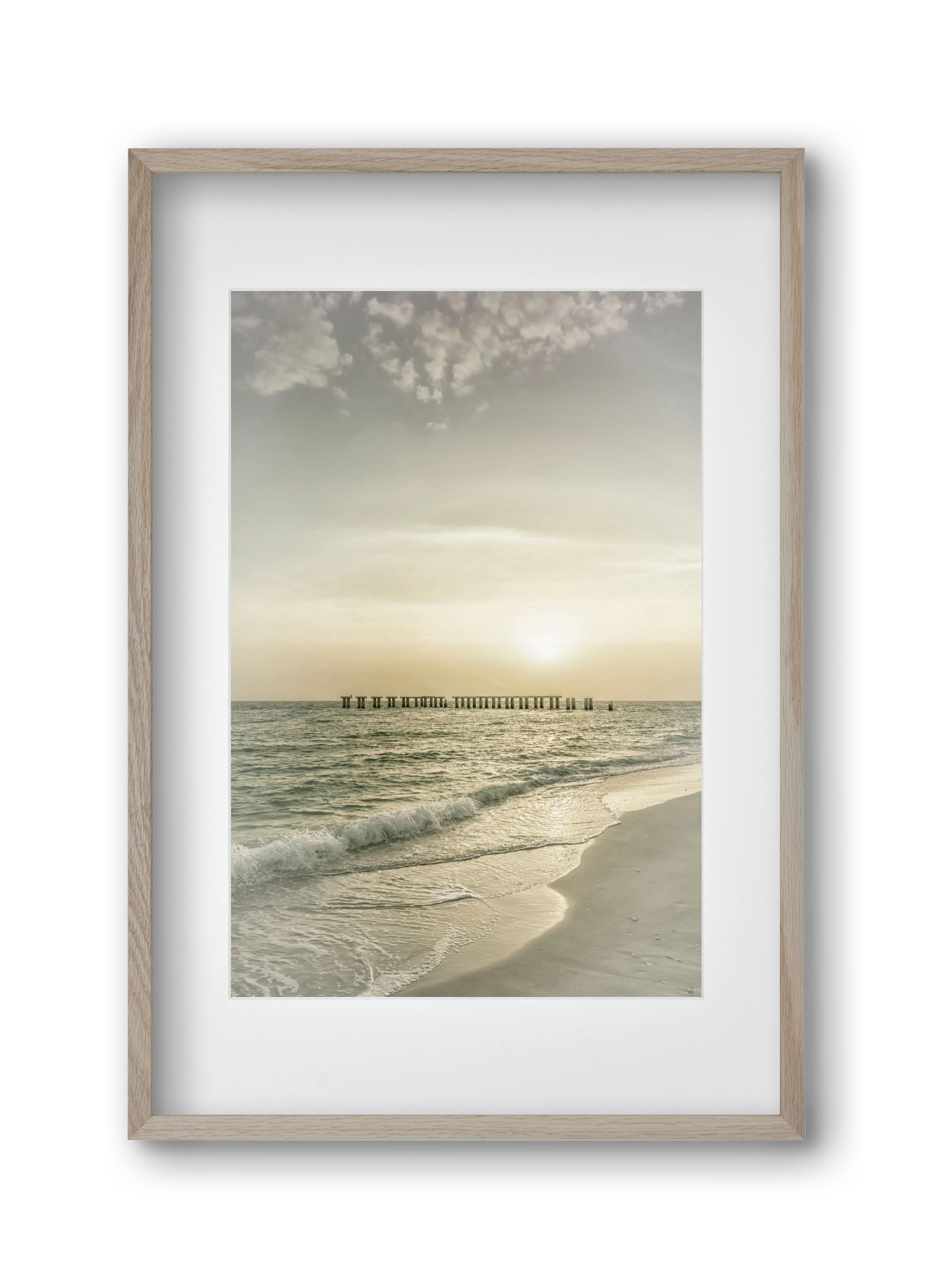 Gasparilla Island Sunset | Vintage, 30x45 cm (20x30 cm), Tölgy keret, paszpartuval