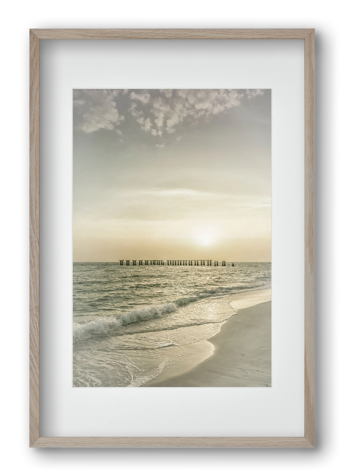 Gasparilla Island Sunset | Vintage, 40x60 cm (30x45 cm), Tölgy keret, paszpartuval