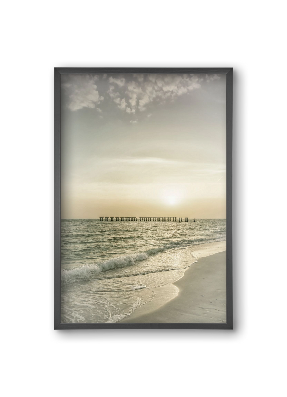 Gasparilla Island Sunset | Vintage, 20x30 cm (20x30 cm), Fekete keret