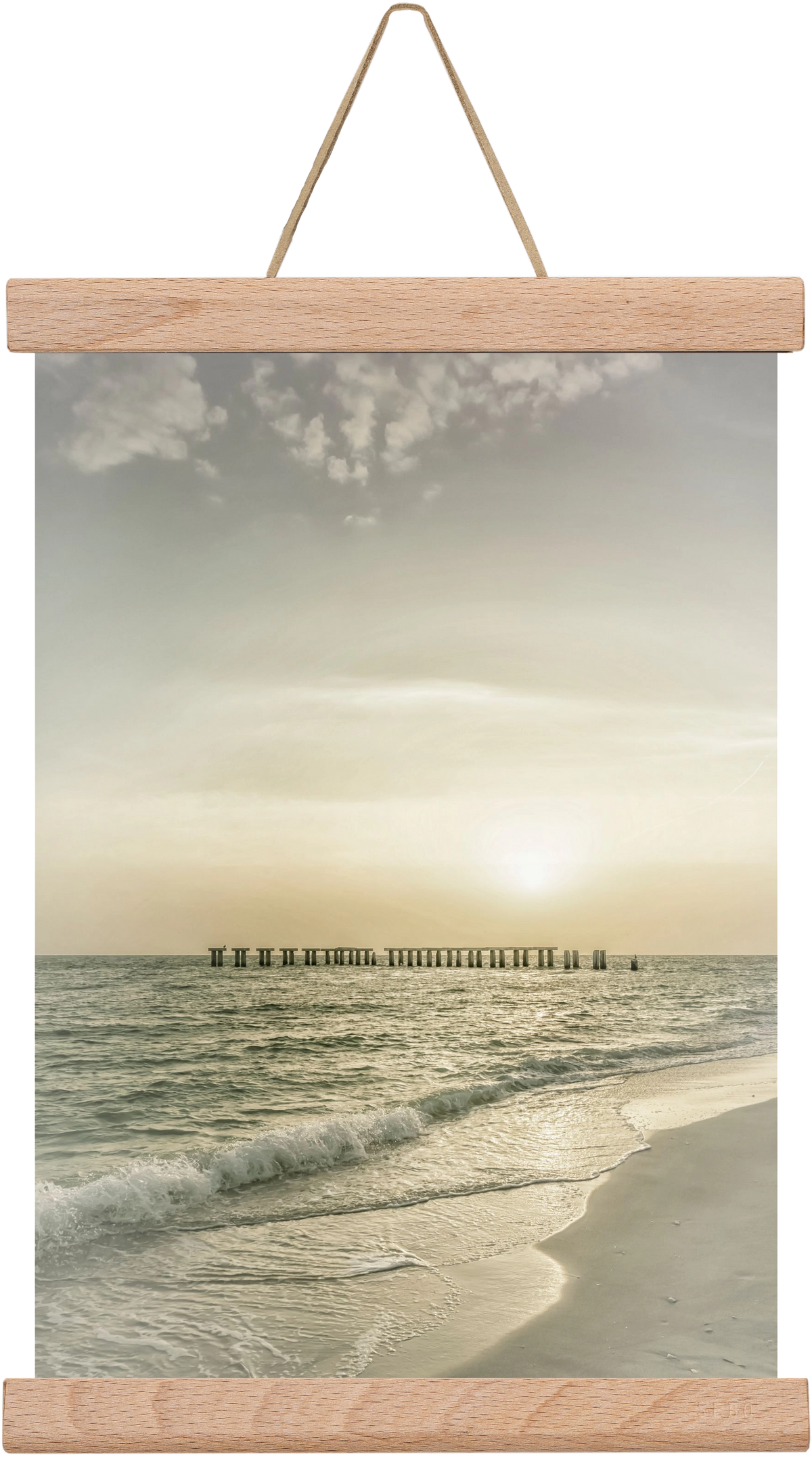 Gasparilla Island Sunset | Vintage, 20x30 cm (20x30 cm), Tölgy akasztó