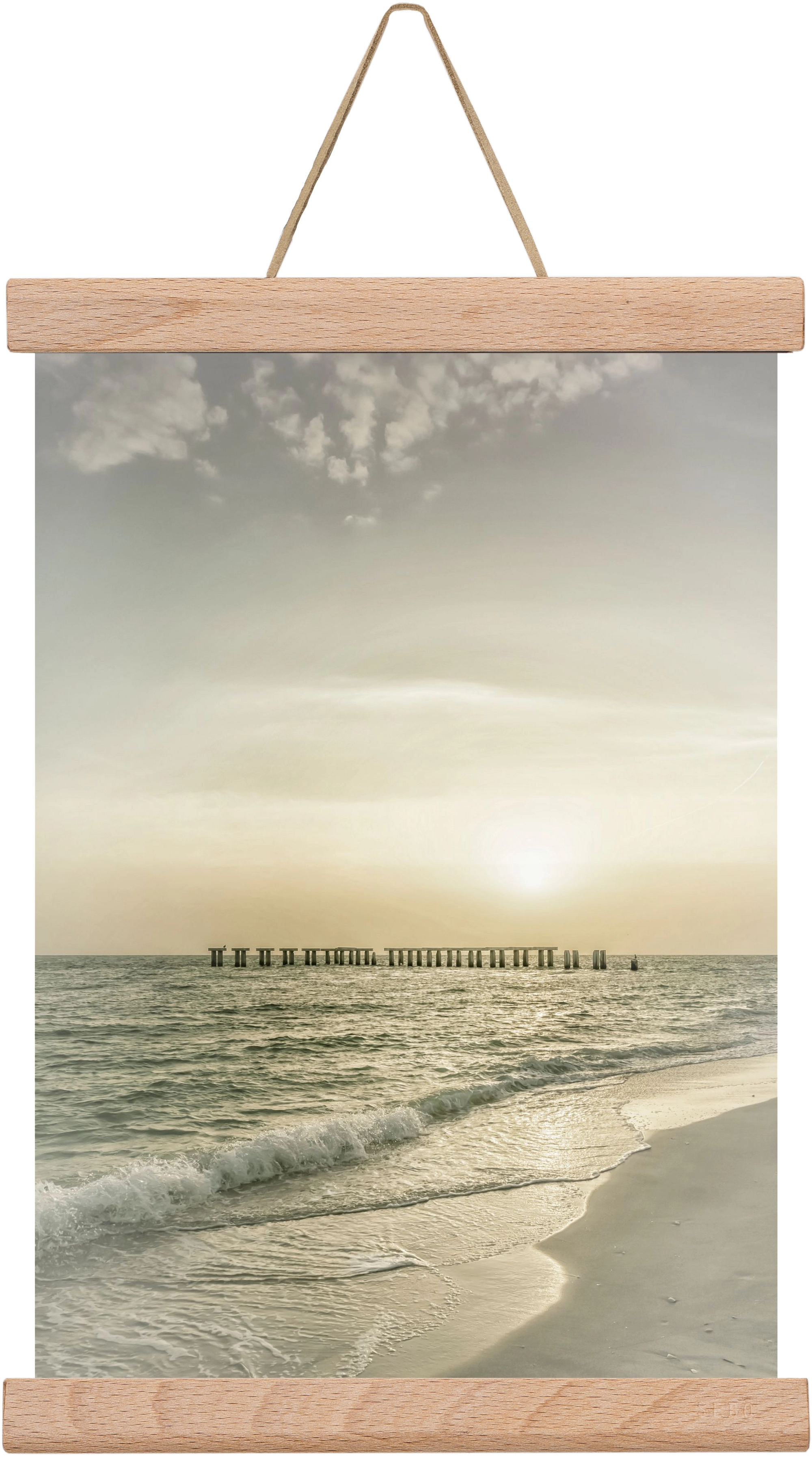 Gasparilla Island Sunset | Vintage, 20x30 cm (20x30 cm), Tölgy akasztó