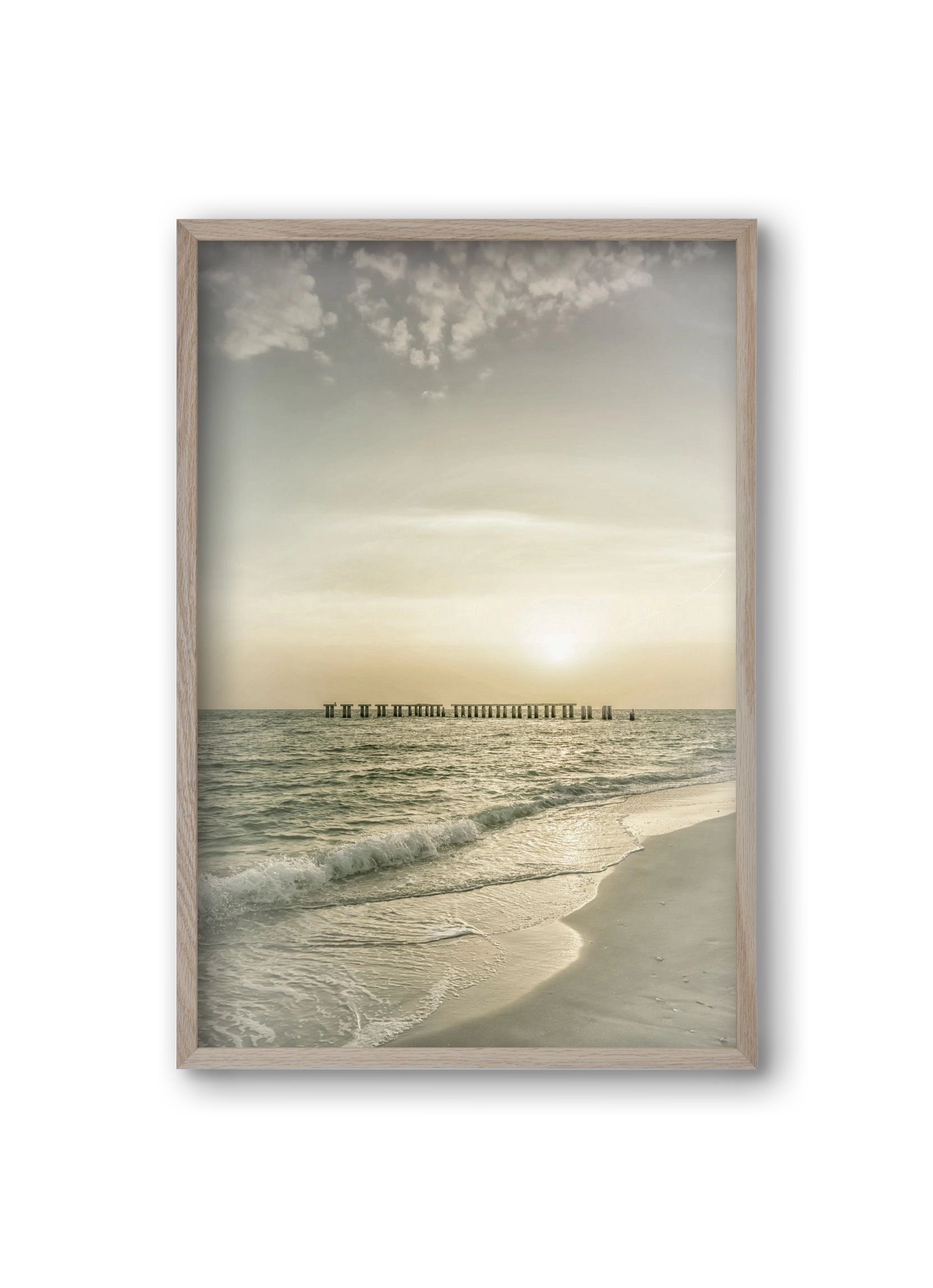 Gasparilla Island Sunset | Vintage, 20x30 cm (20x30 cm), Tölgy keret