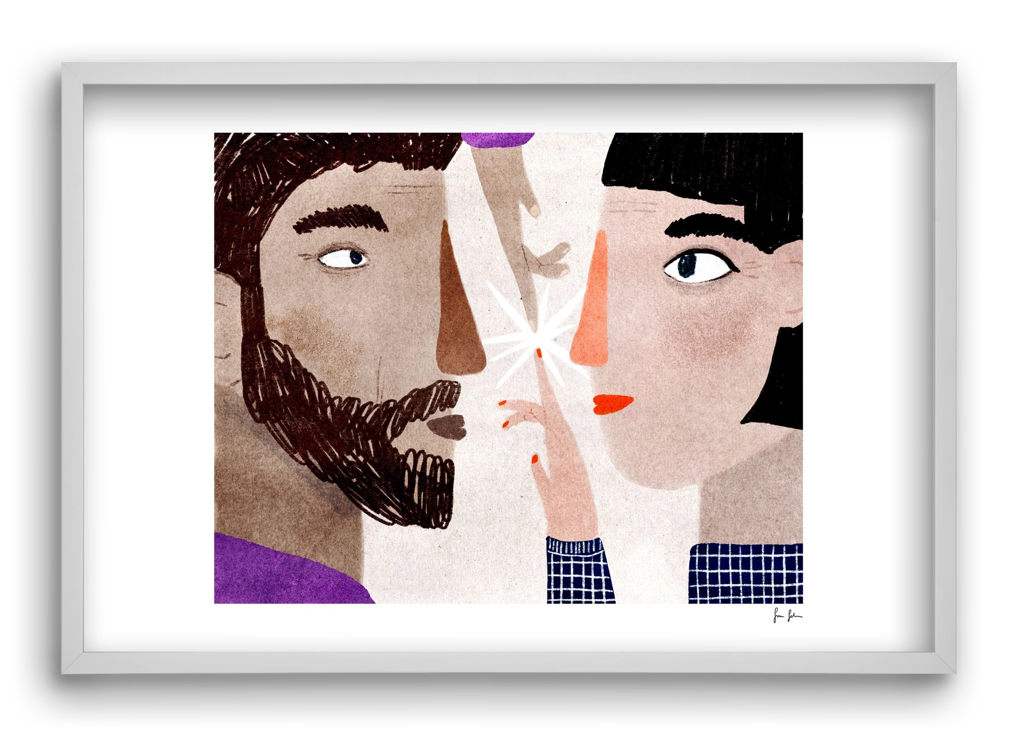 Lovers, 60x40 cm (60x40 cm), Fehér keret