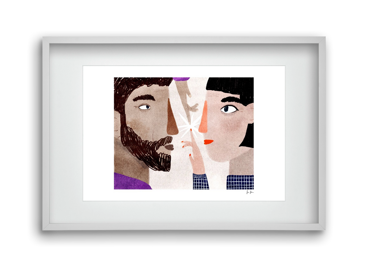 Lovers, 45x30 cm (30x20 cm), Fehér keret, paszpartuval