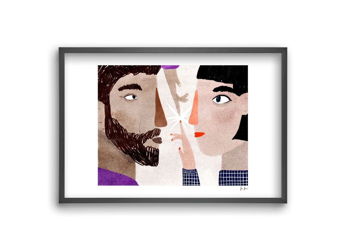 Lovers, 30x20 cm (30x20 cm), Fekete keret