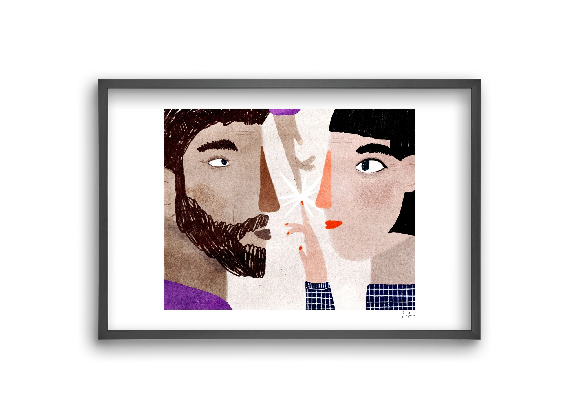 Lovers, 30x20 cm (30x20 cm), Fekete keret