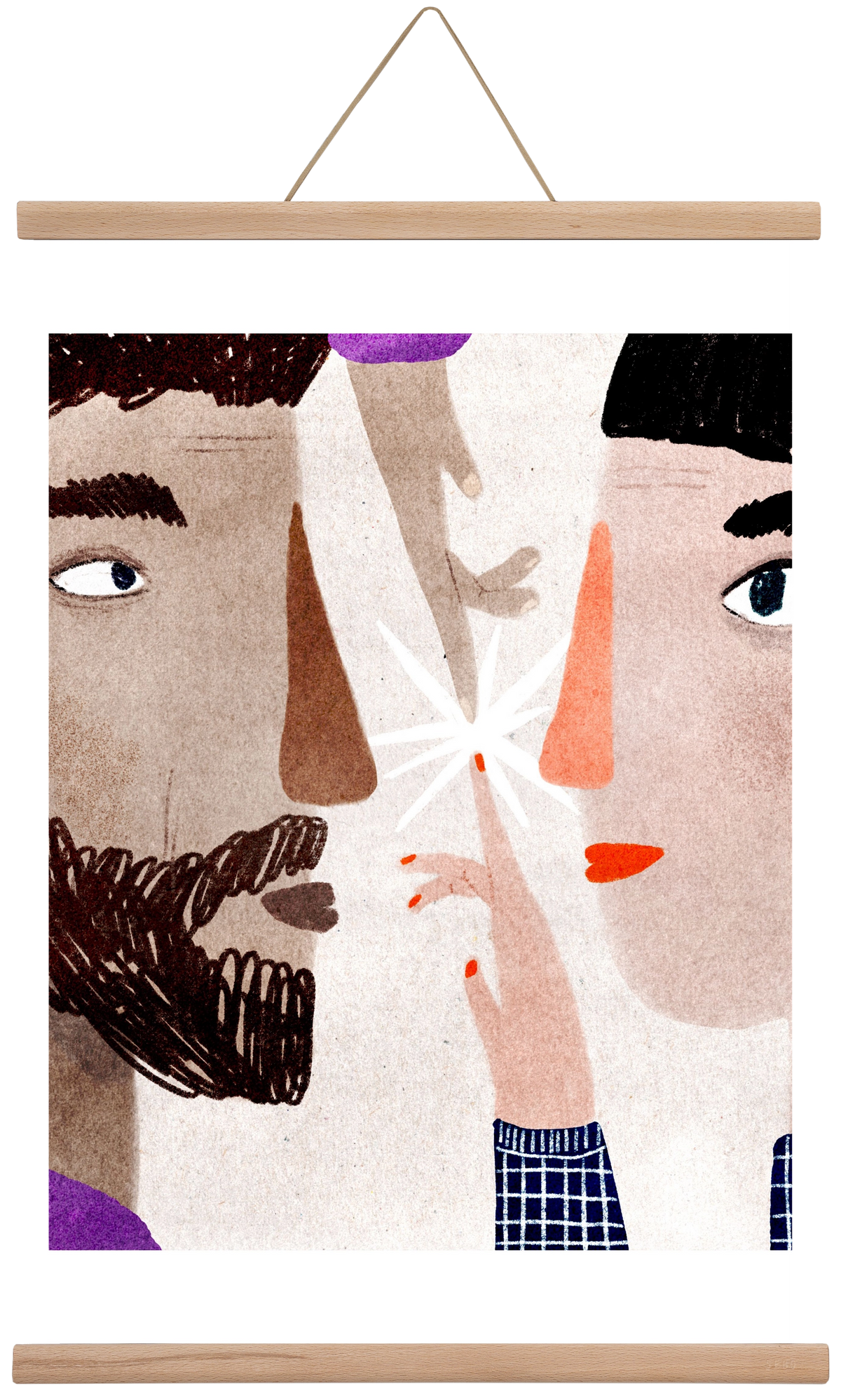 Lovers, 60x40 cm (60x40 cm), Tölgy akasztó