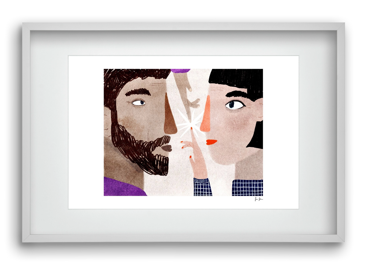 Lovers, 60x40 cm (45x30 cm), Fehér keret, paszpartuval