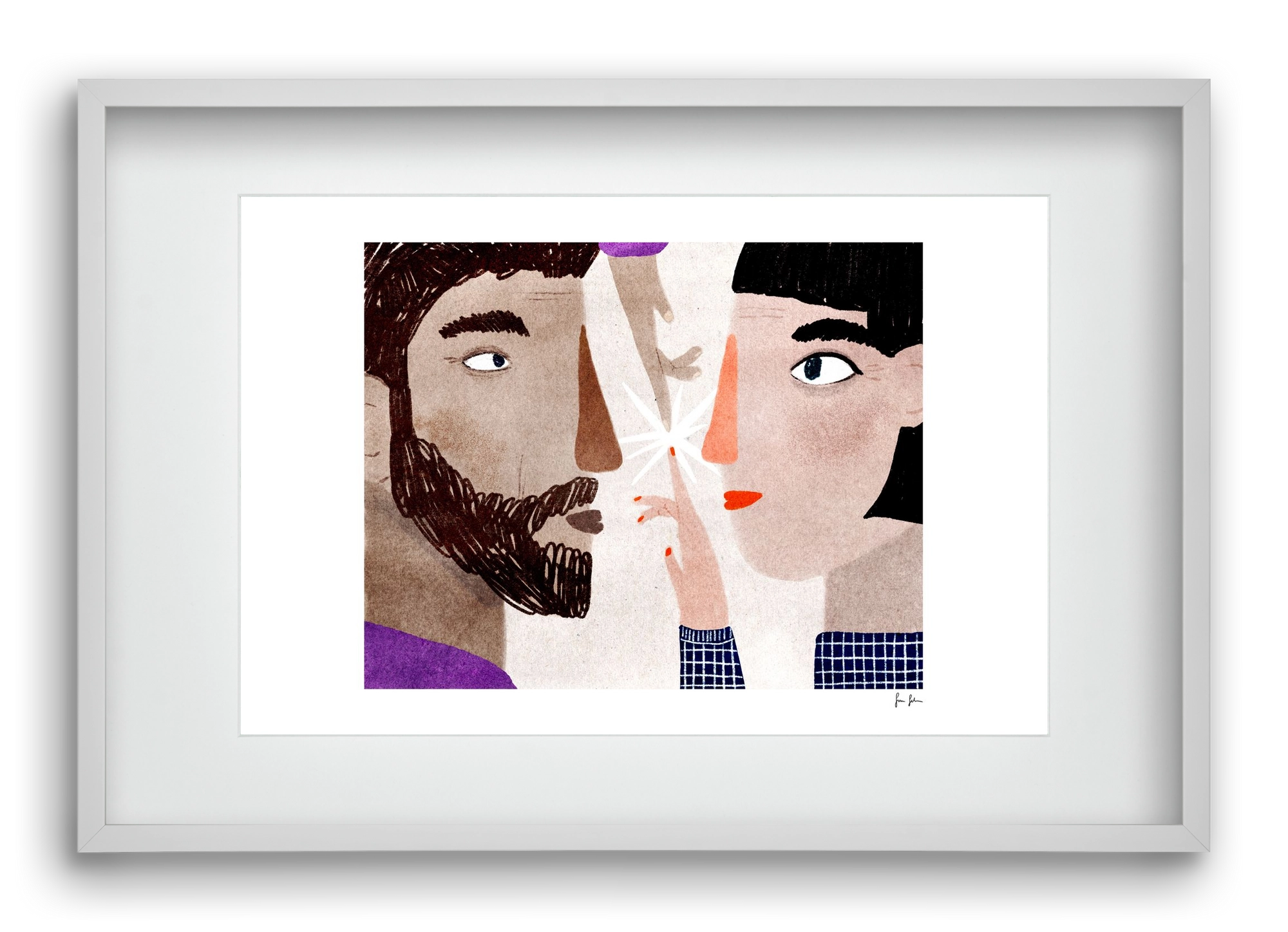 Lovers, 60x40 cm (45x30 cm), Fehér keret, paszpartuval