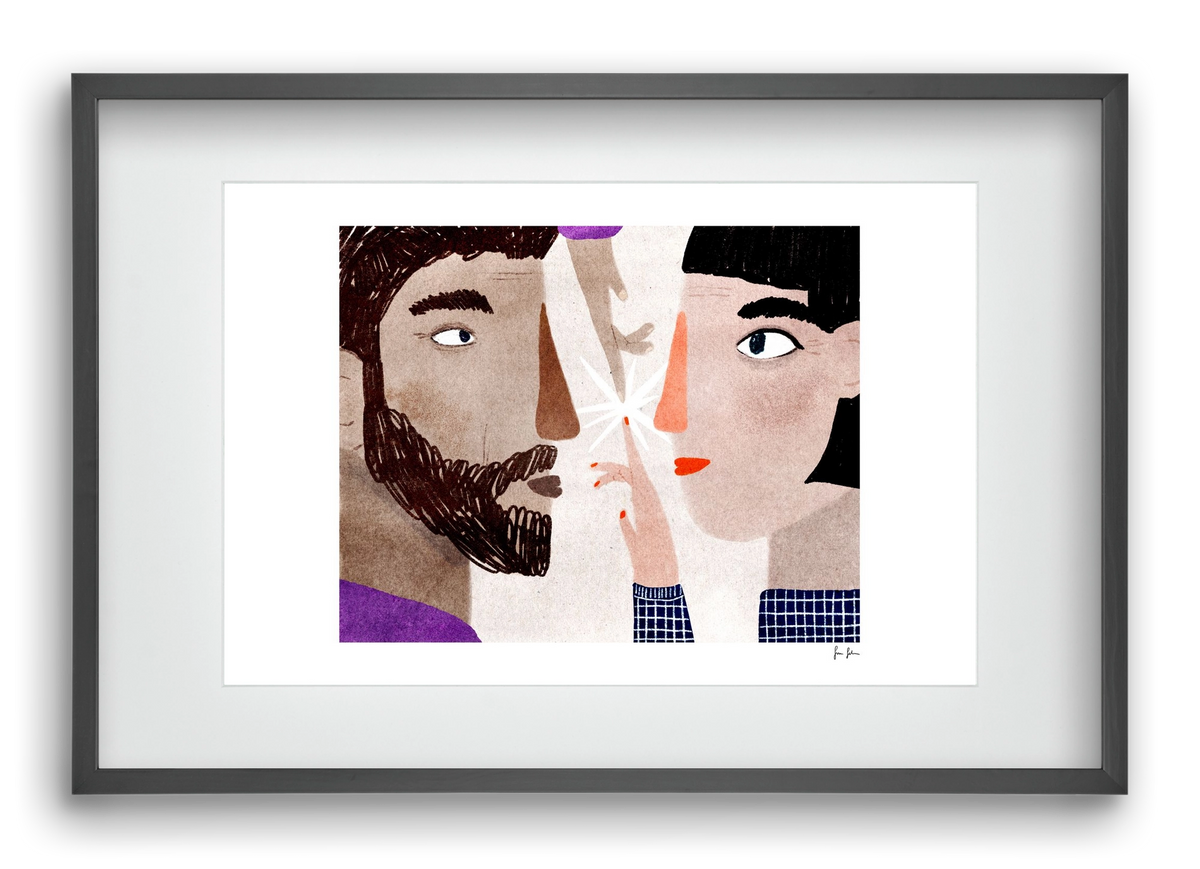 Lovers, 60x40 cm (45x30 cm), Fekete keret, paszpartuval