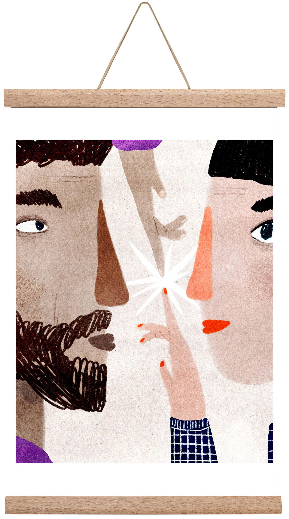 Lovers, 45x30 cm (45x30 cm), Tölgy akasztó